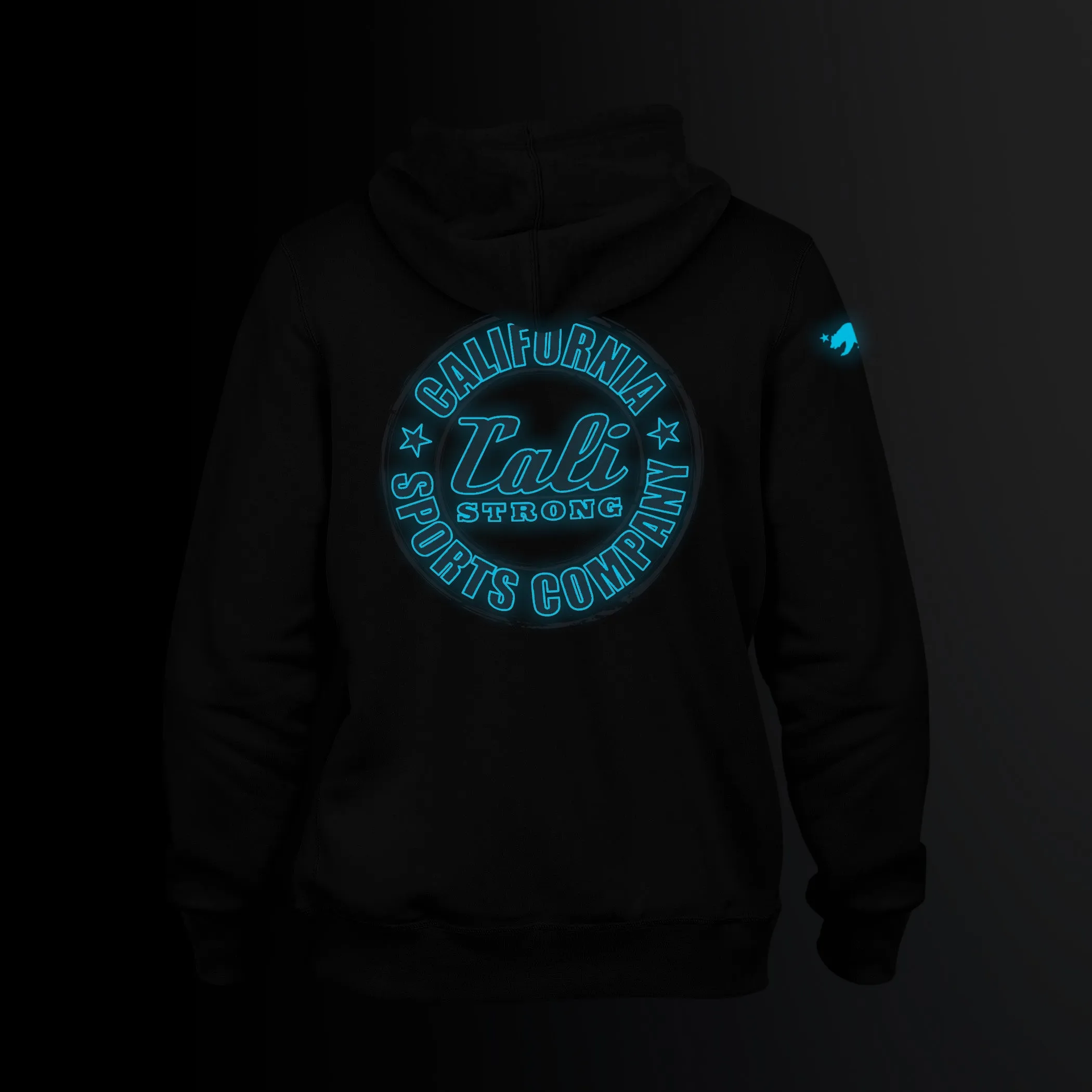 CALI Strong Classic Max Glow in the Dark Black Hoodie Sweatshirt