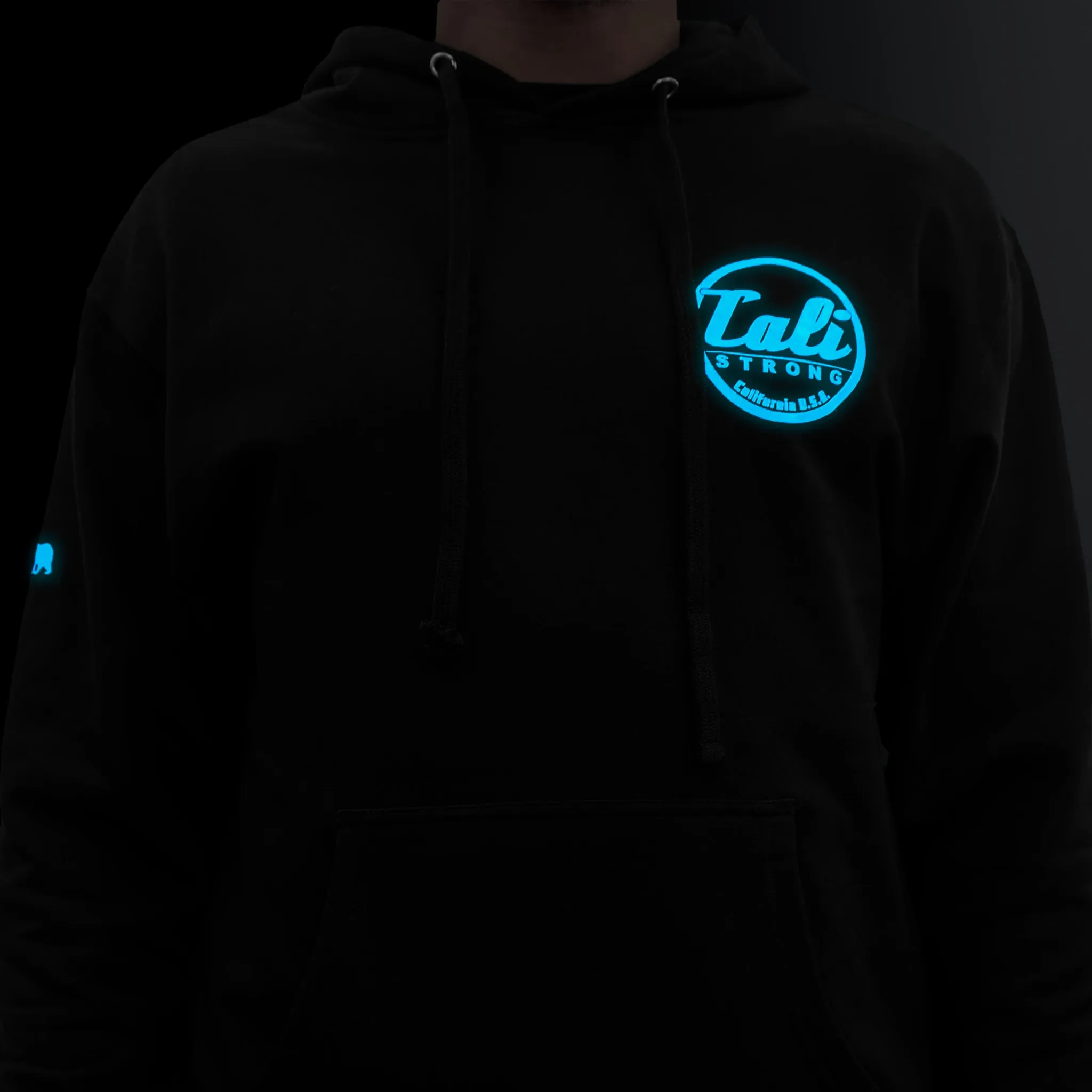 CALI Strong Classic Max Glow in the Dark Black Hoodie Sweatshirt