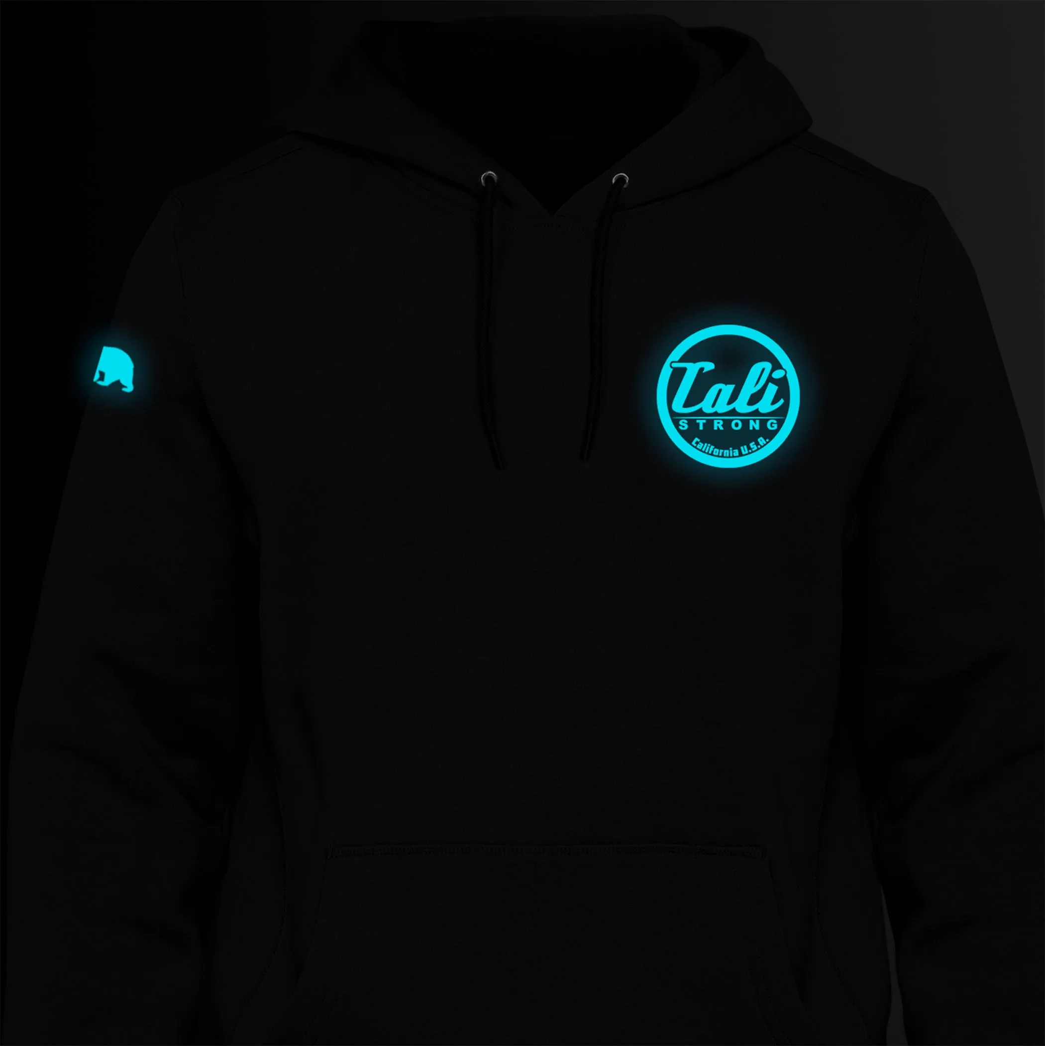 CALI Strong Classic Max Glow in the Dark Black Hoodie Sweatshirt