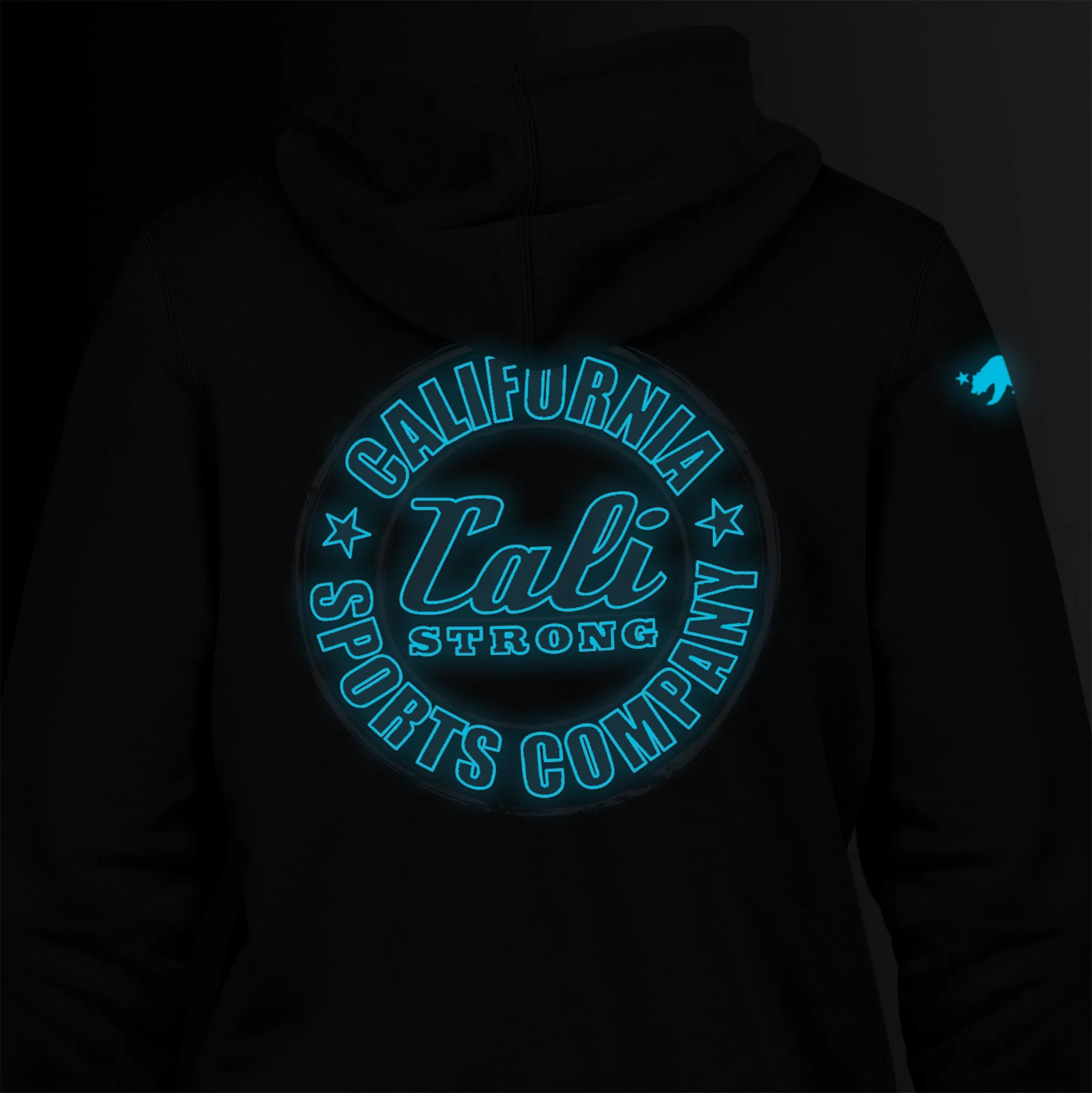 CALI Strong Classic Max Glow in the Dark Black Hoodie Sweatshirt
