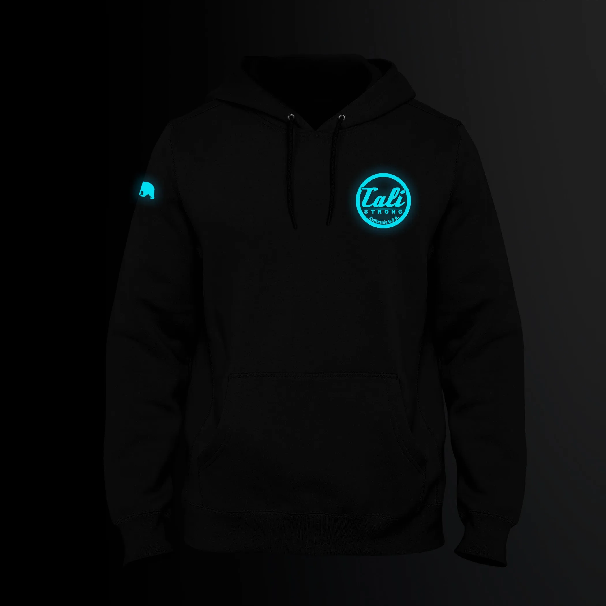 CALI Strong Classic Max Glow in the Dark Black Hoodie Sweatshirt