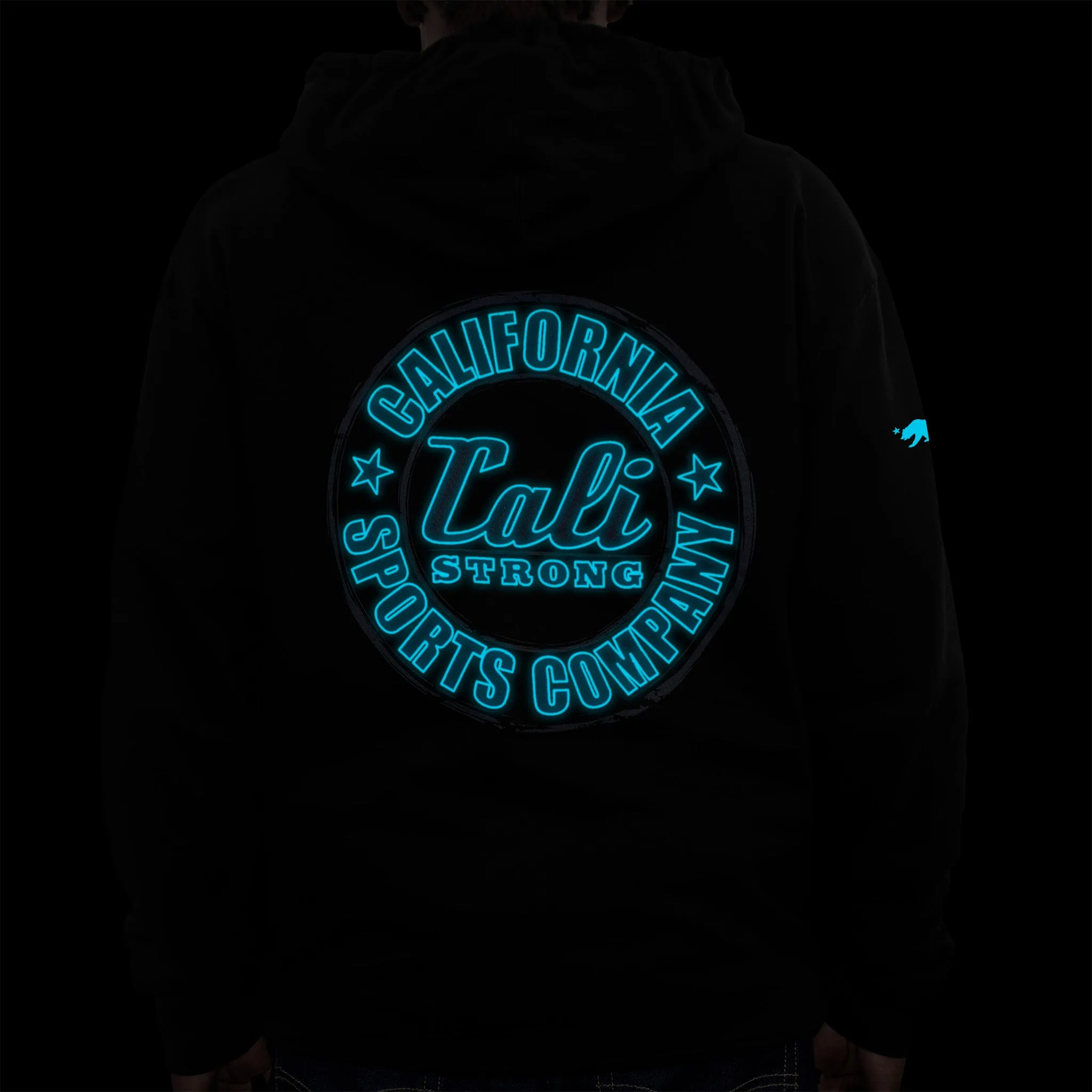 CALI Strong Classic Max Glow in the Dark Black Hoodie Sweatshirt