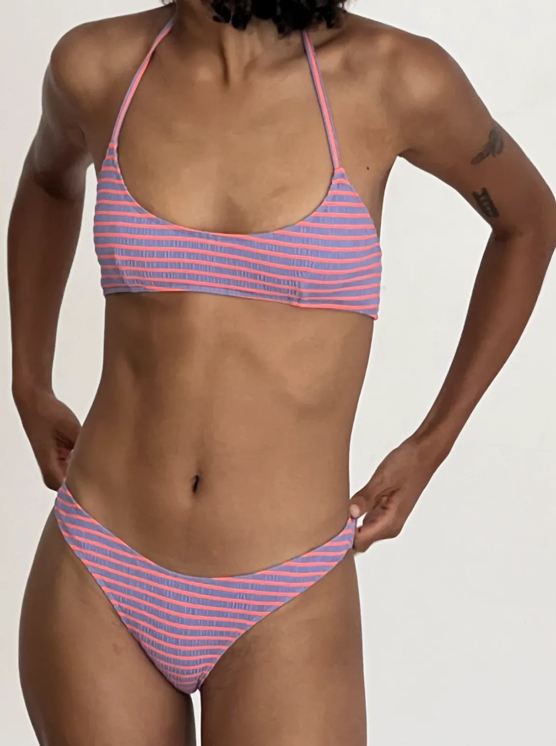 Caro Luna: Olivia Seersucker Bikini Bottom - L, Last One!