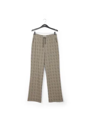 Checked motif jacquard-knit pants