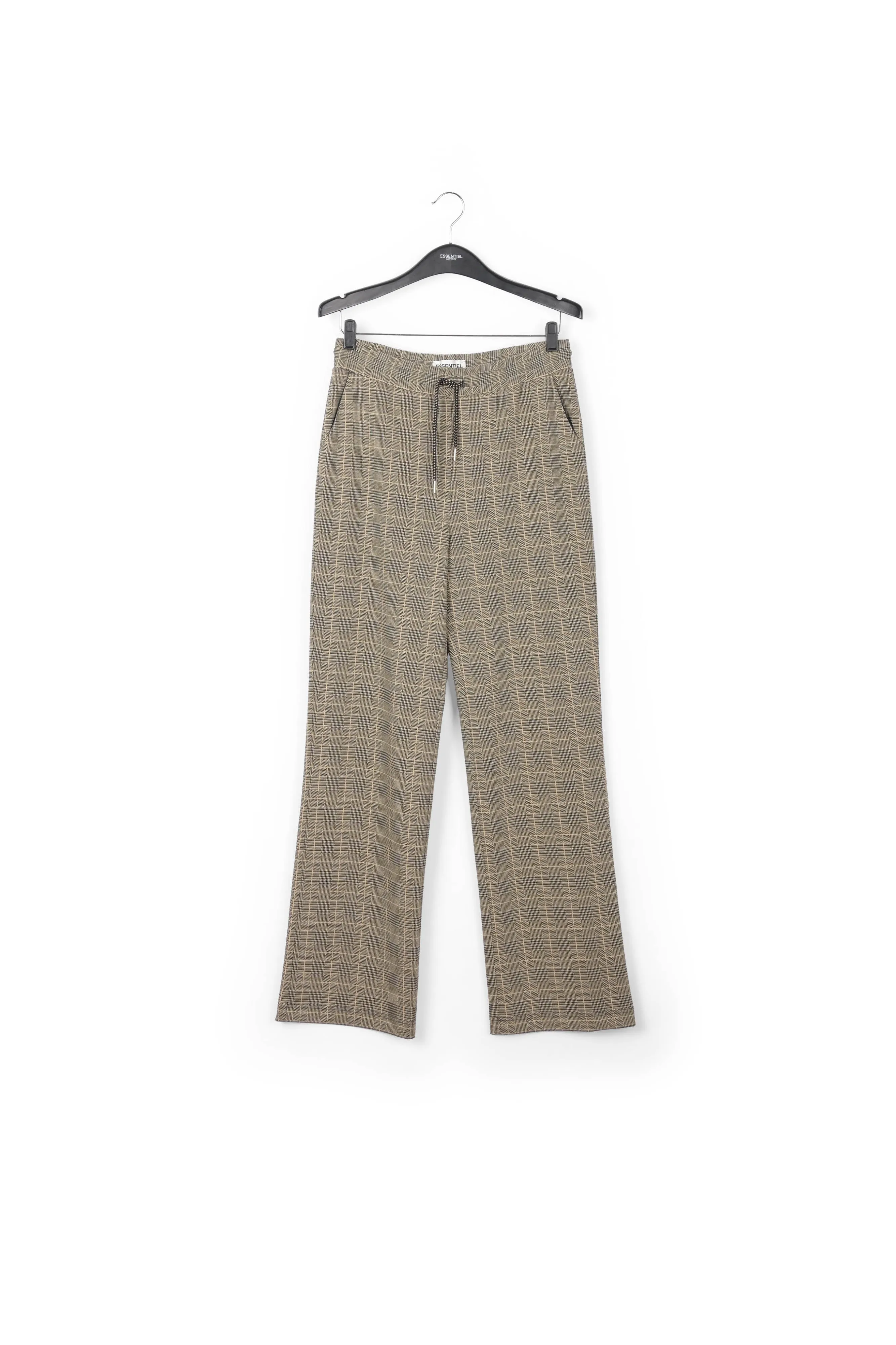 Checked motif jacquard-knit pants