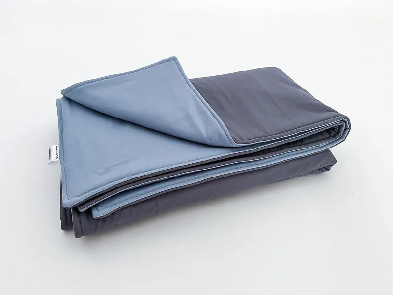 Coal Gray and Denim Blue Baby Crib Bedding Set Starter