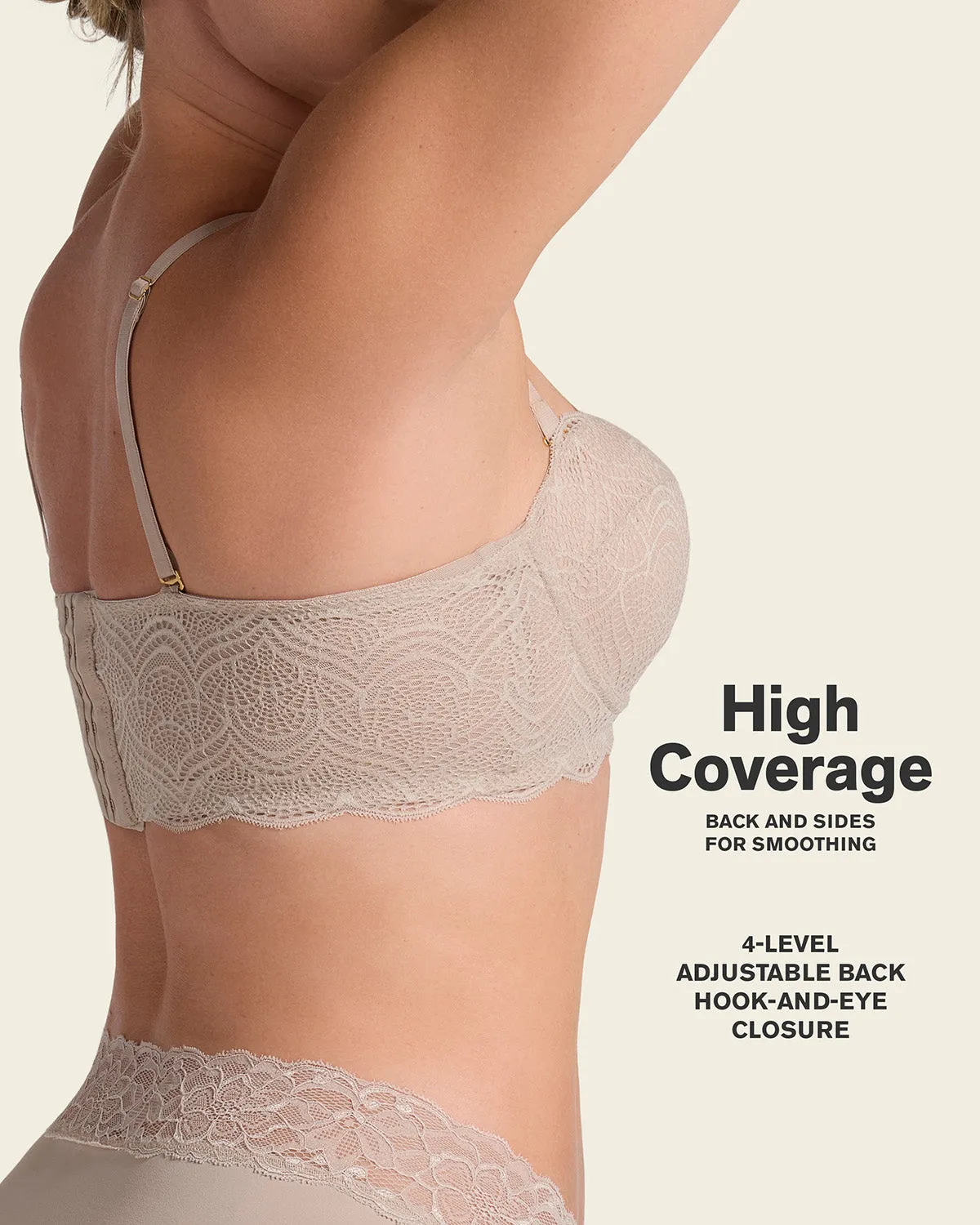 Convertible Balconette Lace Push Up Bra