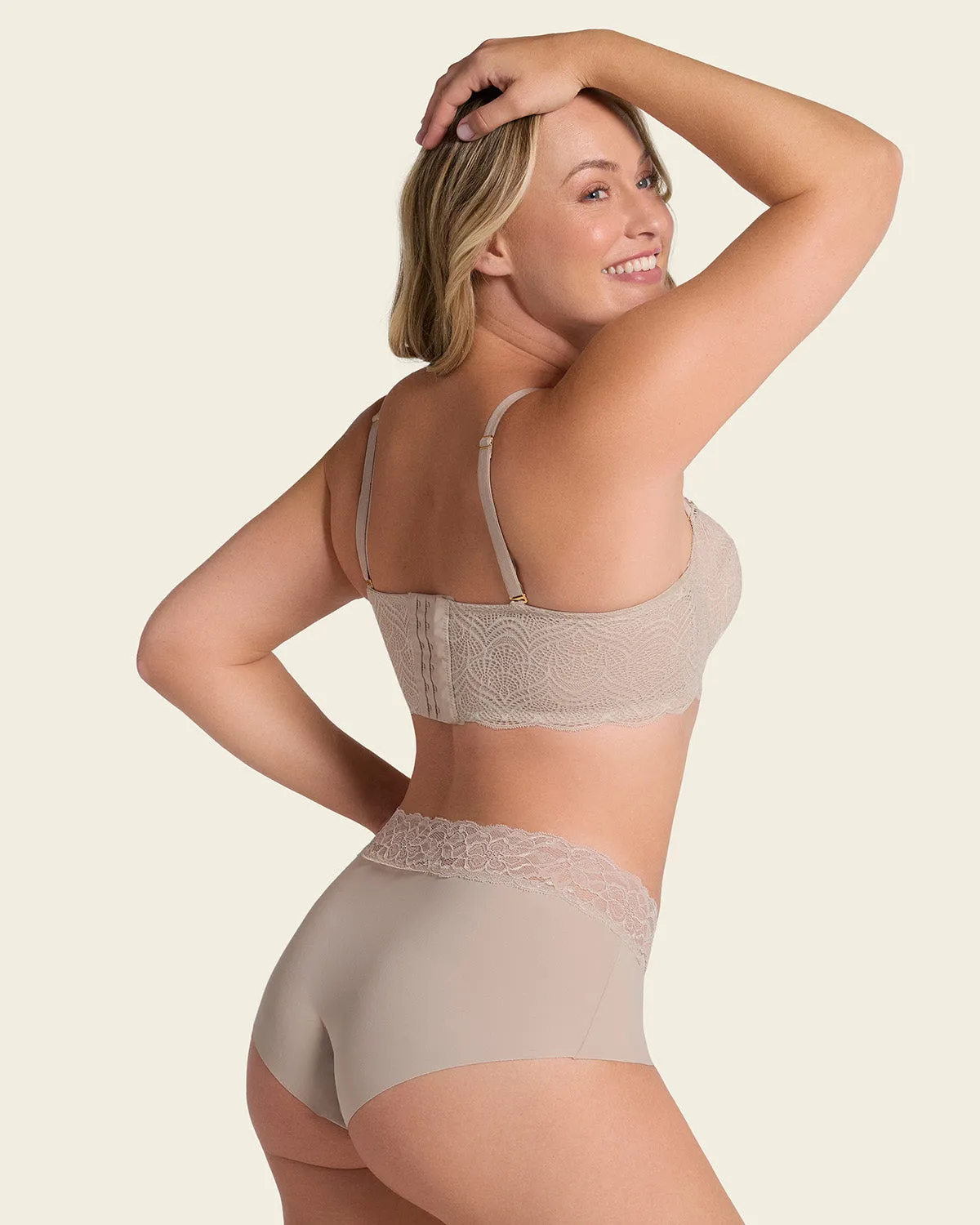 Convertible Balconette Lace Push Up Bra