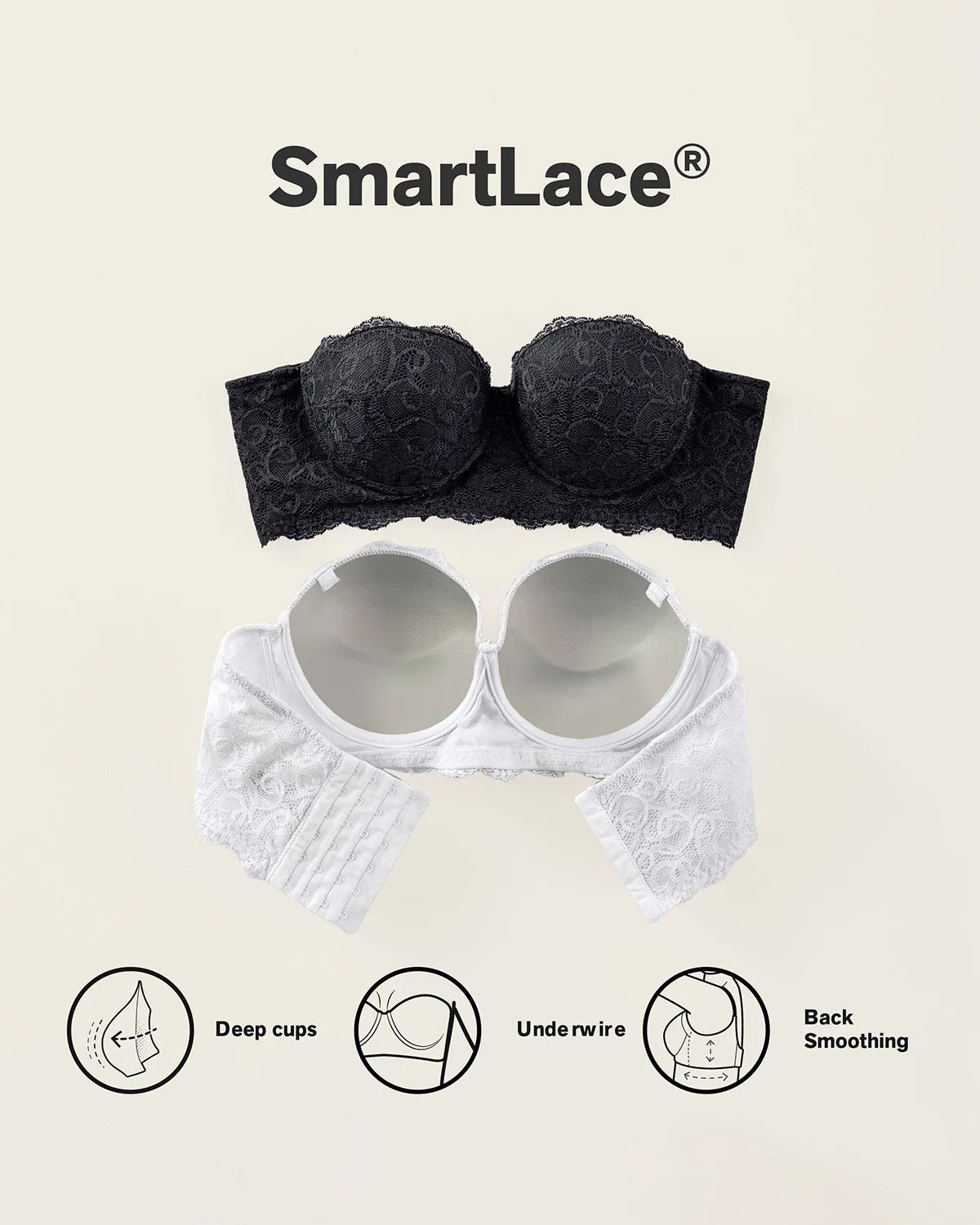 Convertible Balconette Lace Push Up Bra