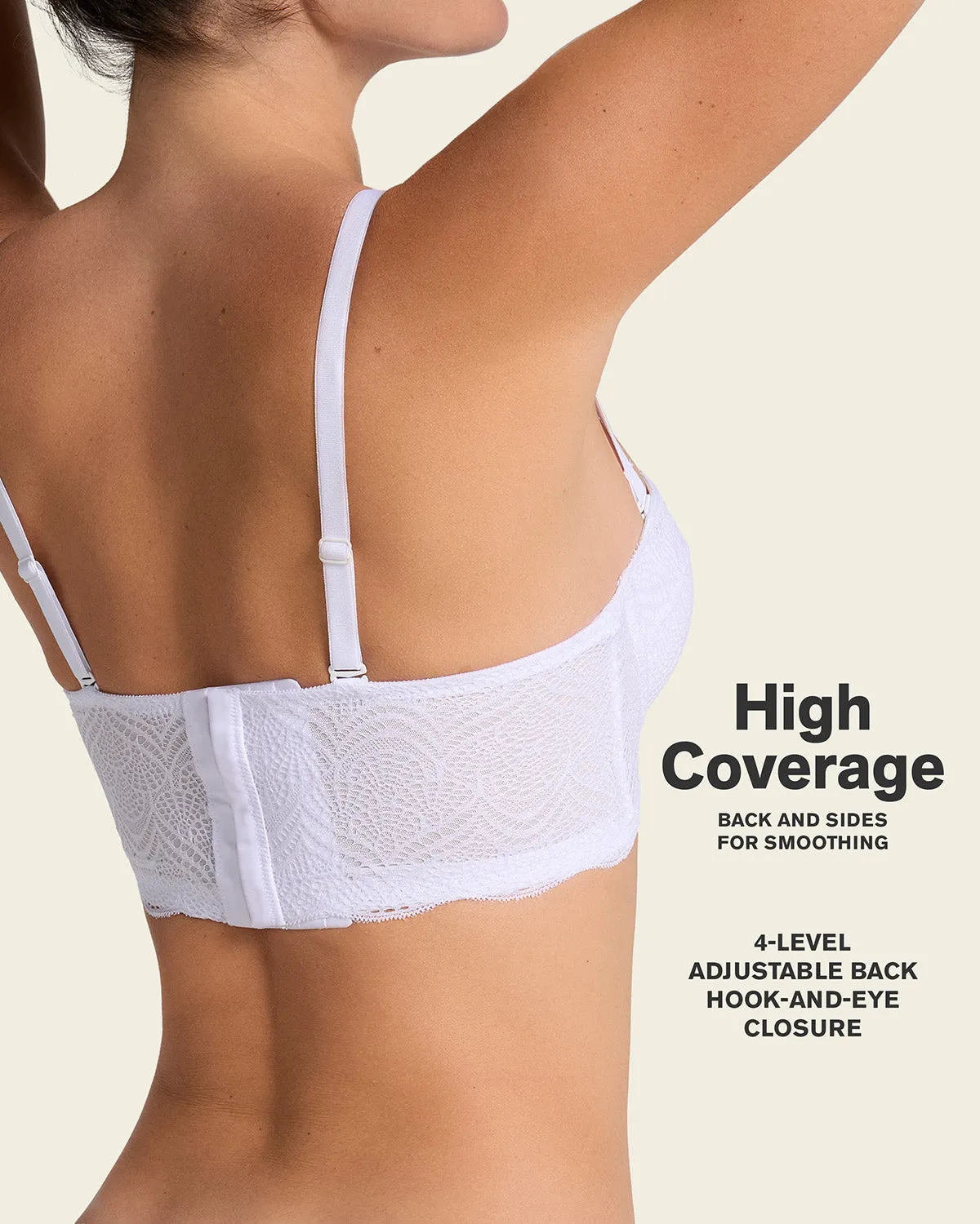 Convertible Balconette Lace Push Up Bra