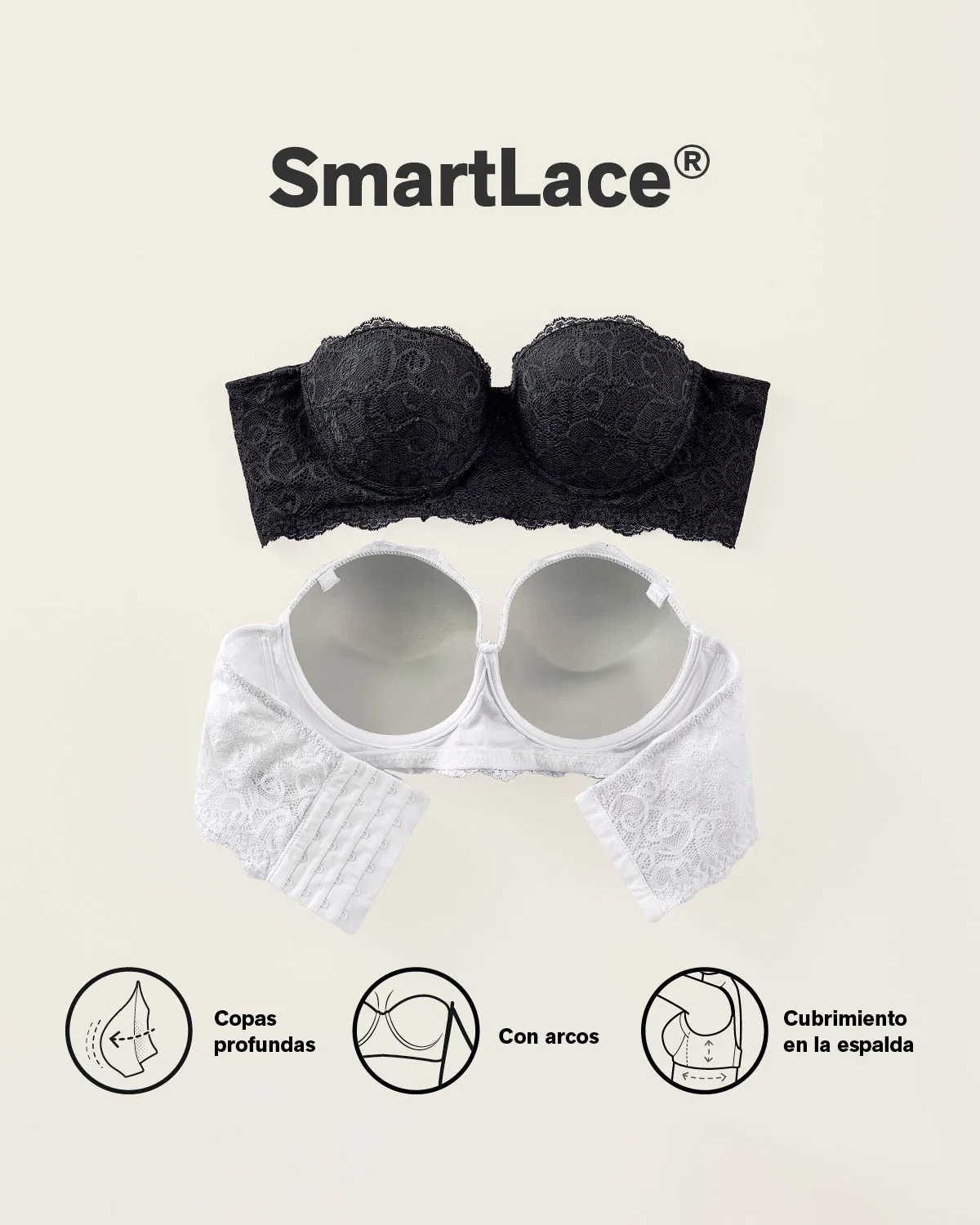 Convertible Balconette Lace Push Up Bra
