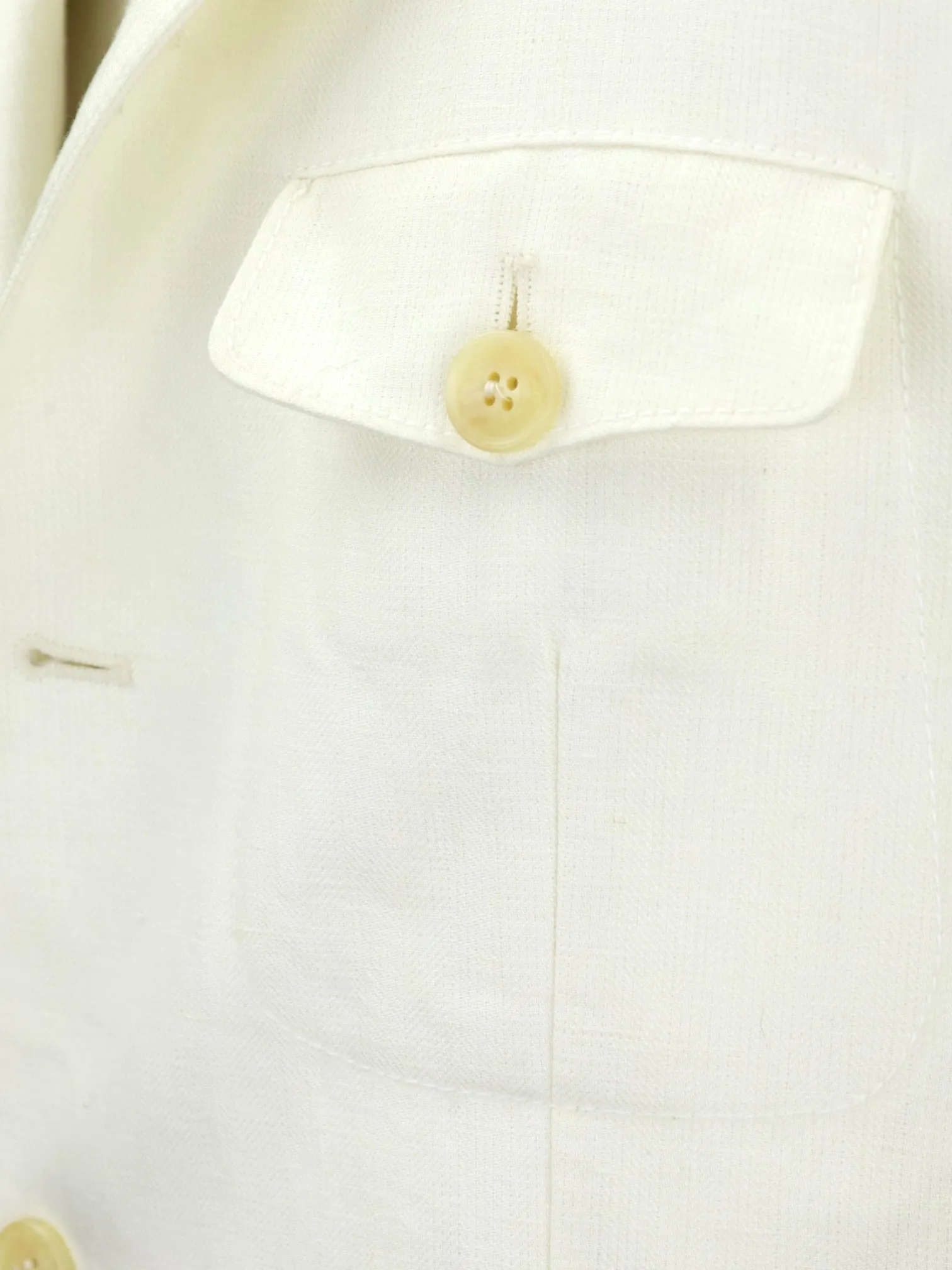 Corneliani ID White Linen Herringbone Safari Jacket