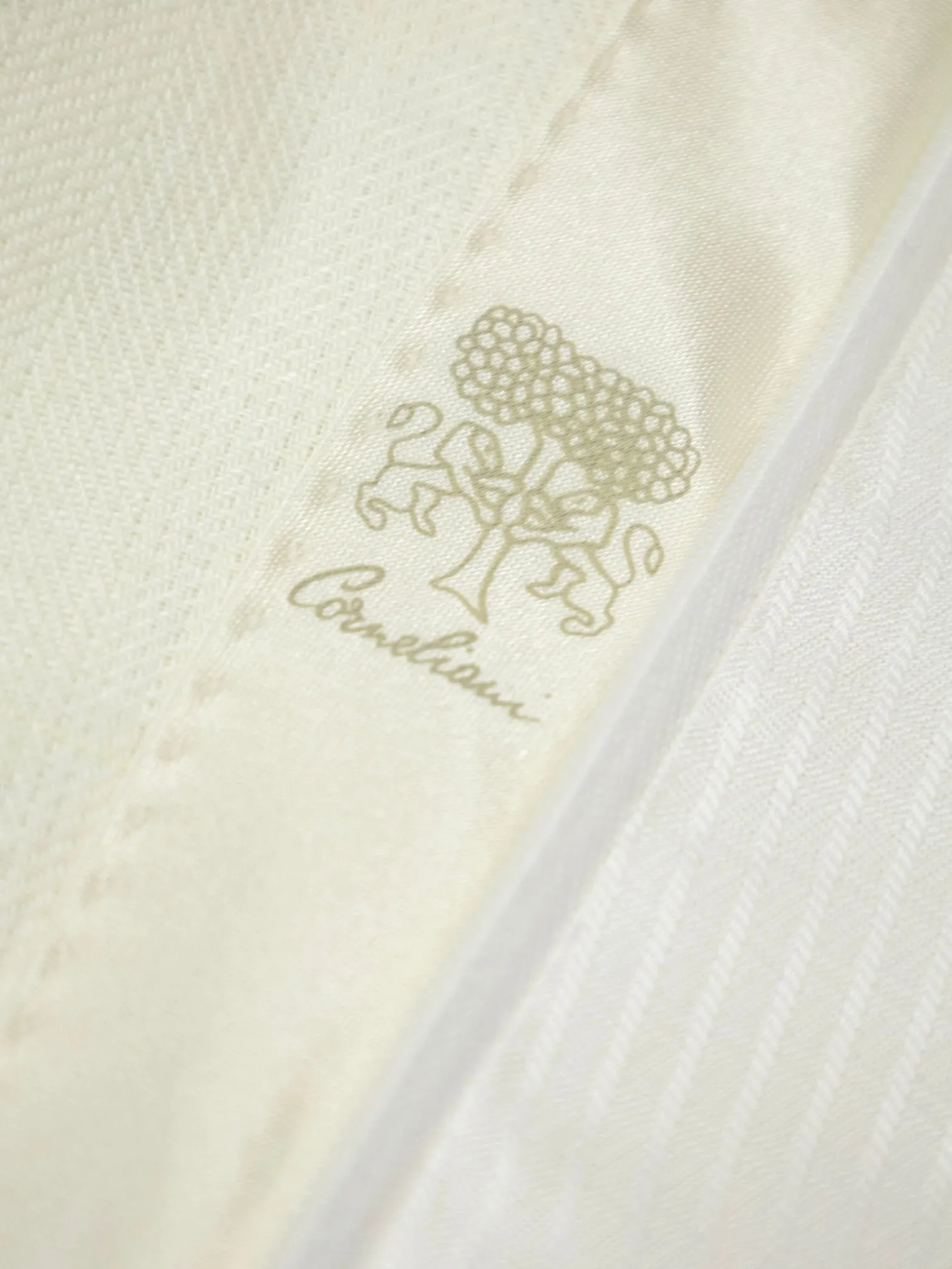 Corneliani ID White Linen Herringbone Safari Jacket
