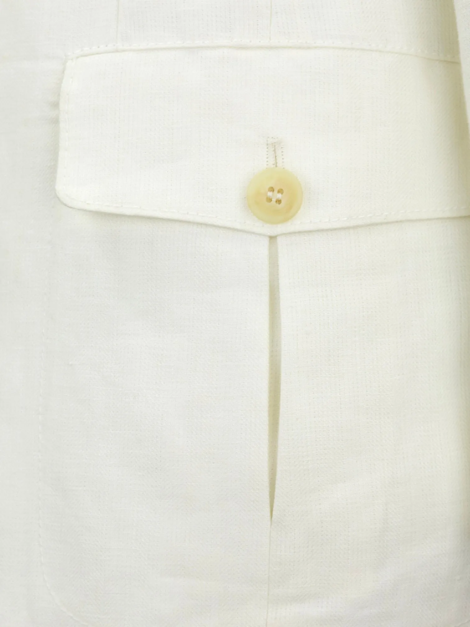 Corneliani ID White Linen Herringbone Safari Jacket