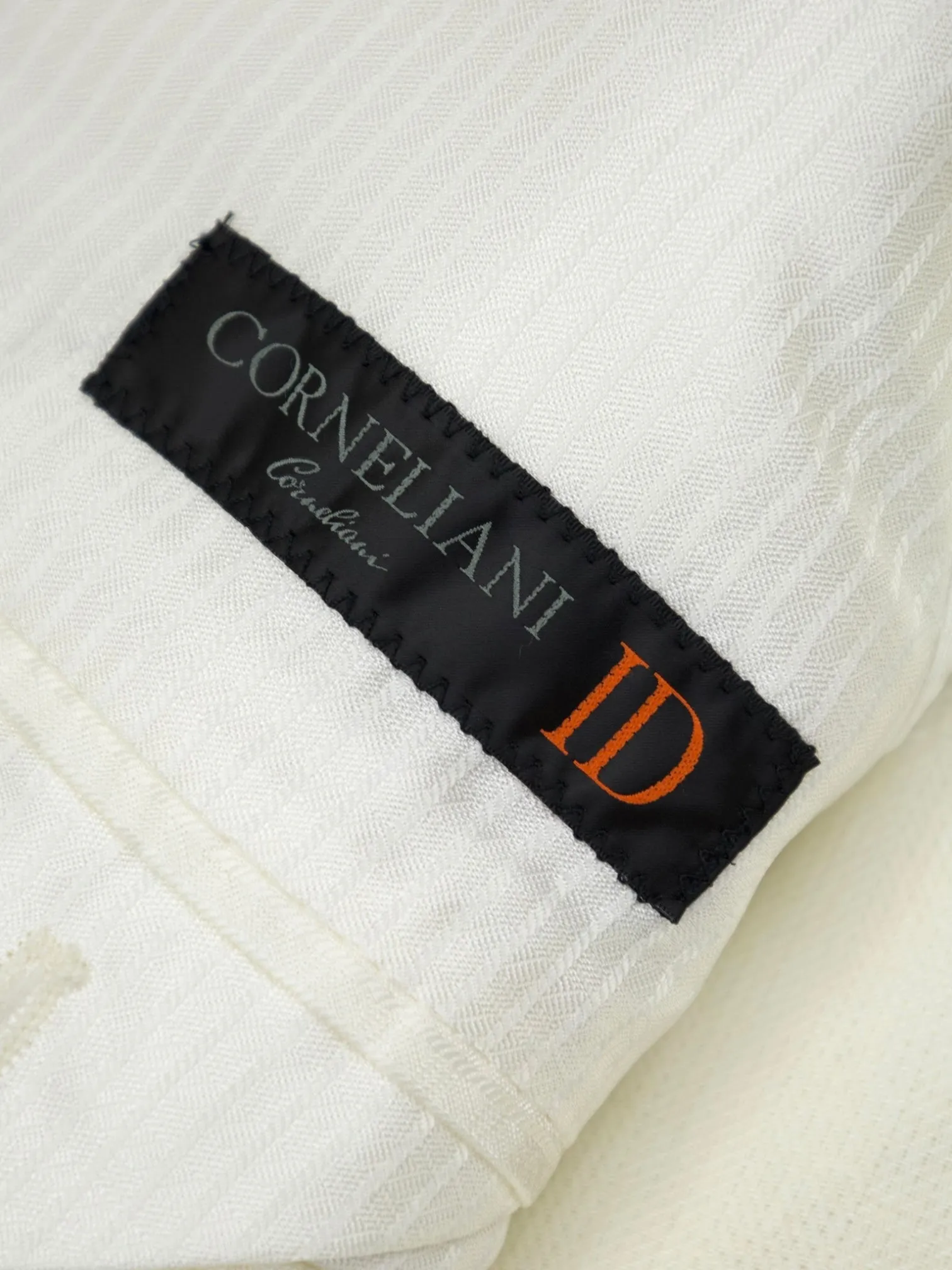 Corneliani ID White Linen Herringbone Safari Jacket