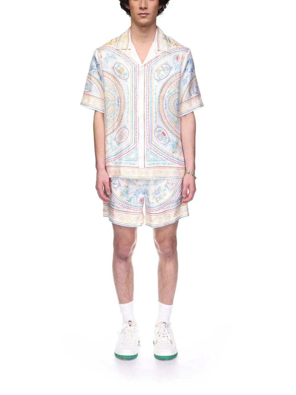 Crayon Vase Silk Twill Cuban Collar Shirt