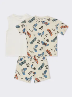 Crew Neck Baby Boy Set of 3