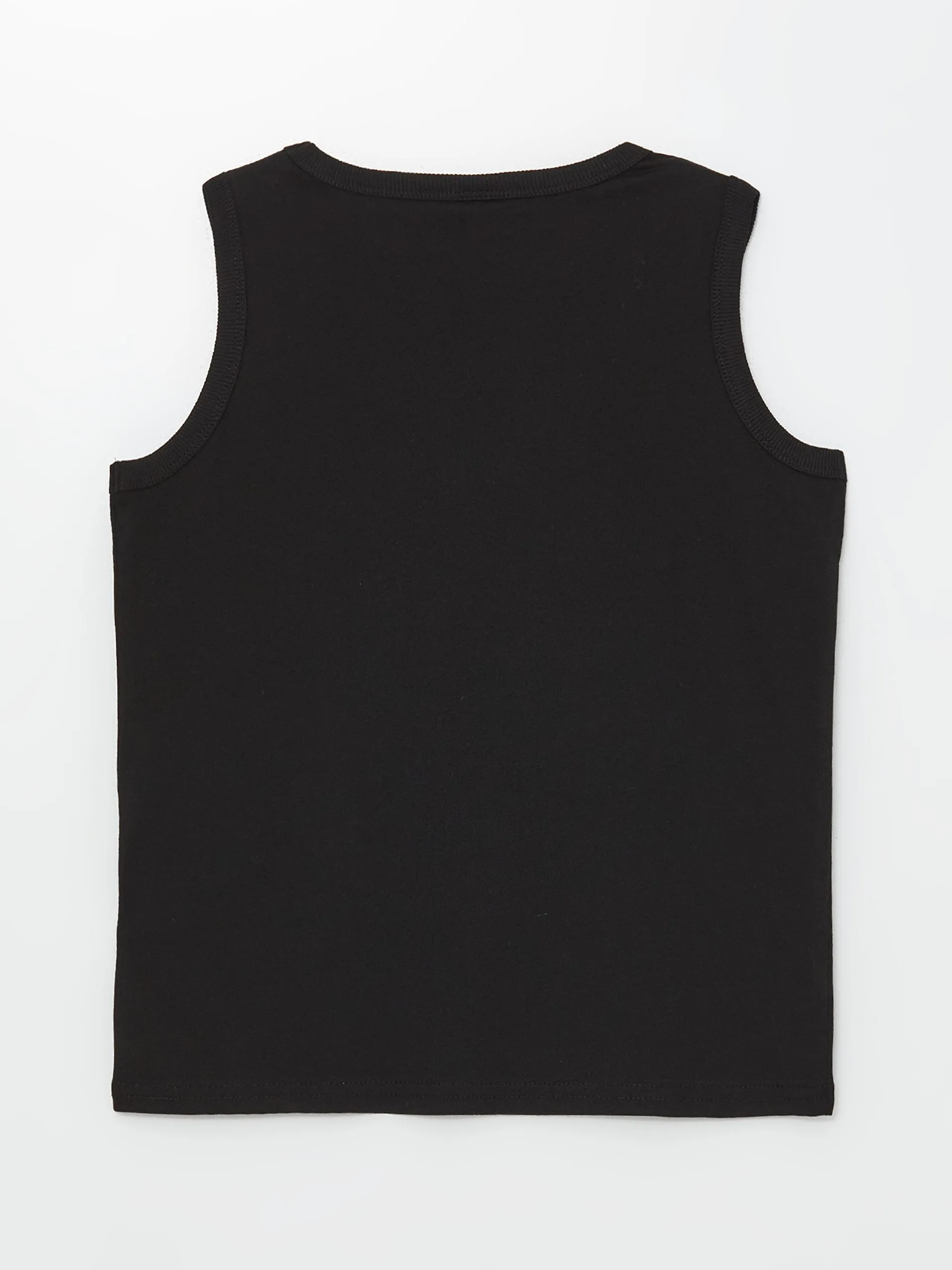 Crew Neck Printed Boy's Undershirt and Shorts
