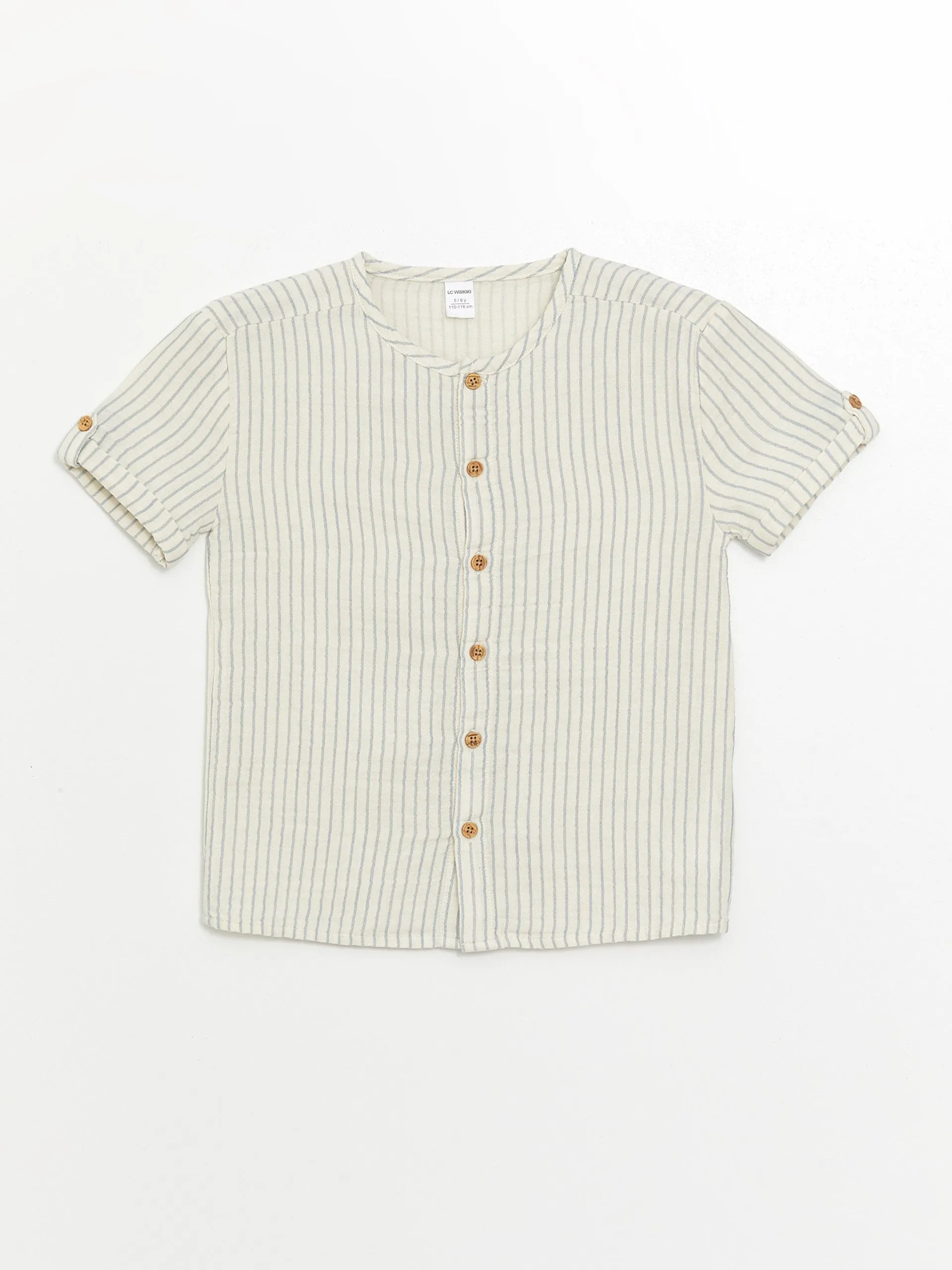 Crew Neck Striped Baby Boy Shirt and Shorts Set of 2