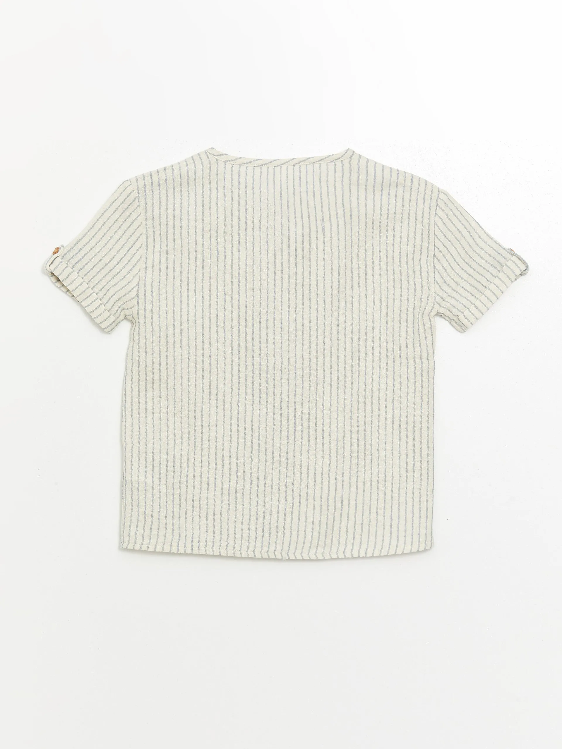 Crew Neck Striped Baby Boy Shirt and Shorts Set of 2