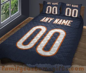 Custom Quilt Sets Chicago Jersey Personalized Football Premium Quilt Bedding for Boys Girls Men Women