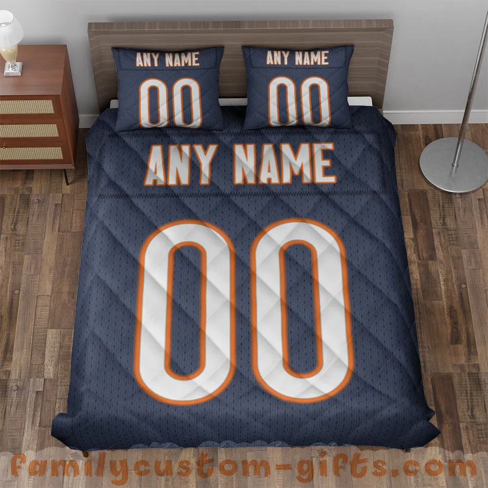 Custom Quilt Sets Chicago Jersey Personalized Football Premium Quilt Bedding for Boys Girls Men Women