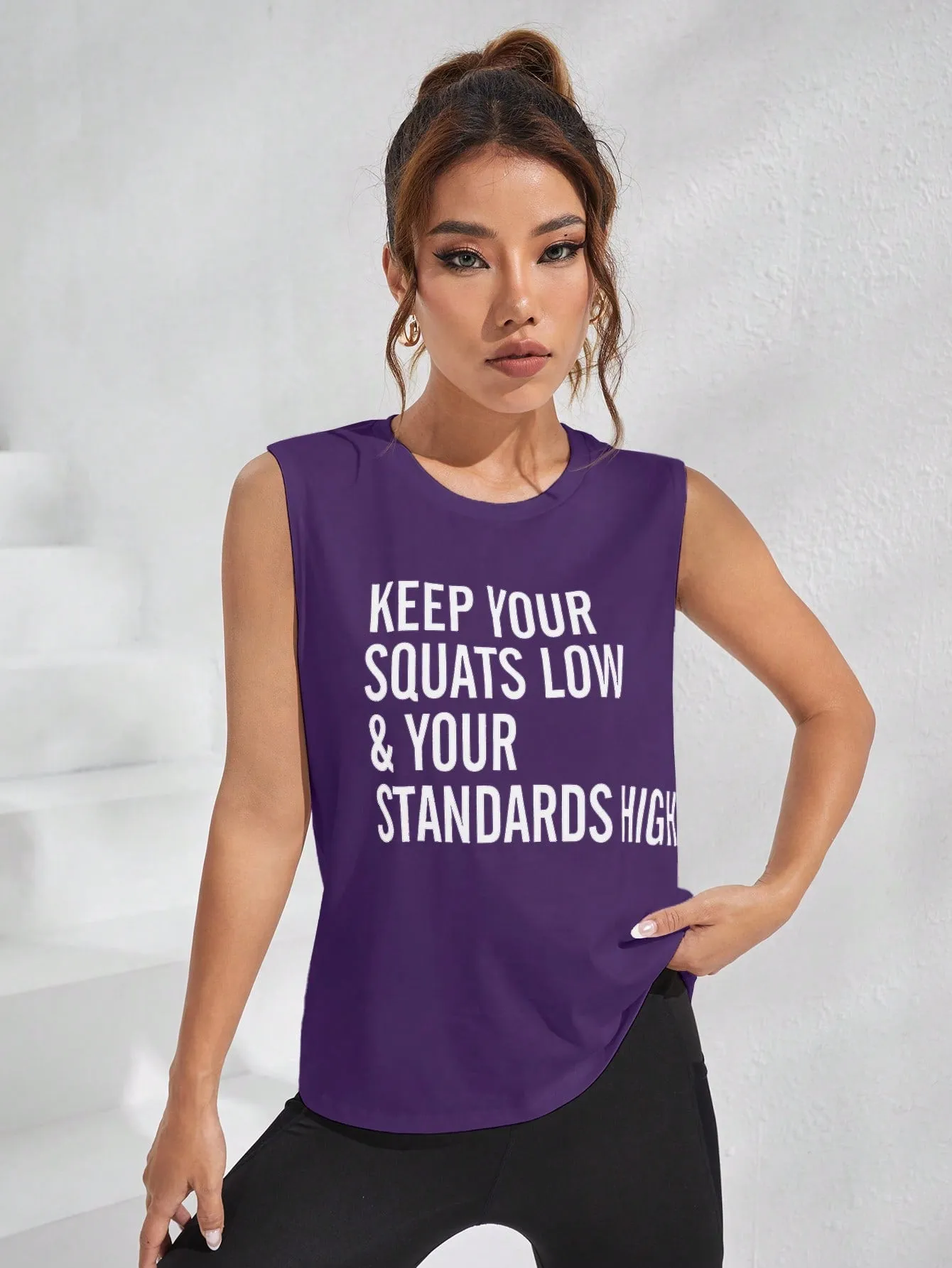 Daily & Casual Slogan Graphic Sports Tank Top