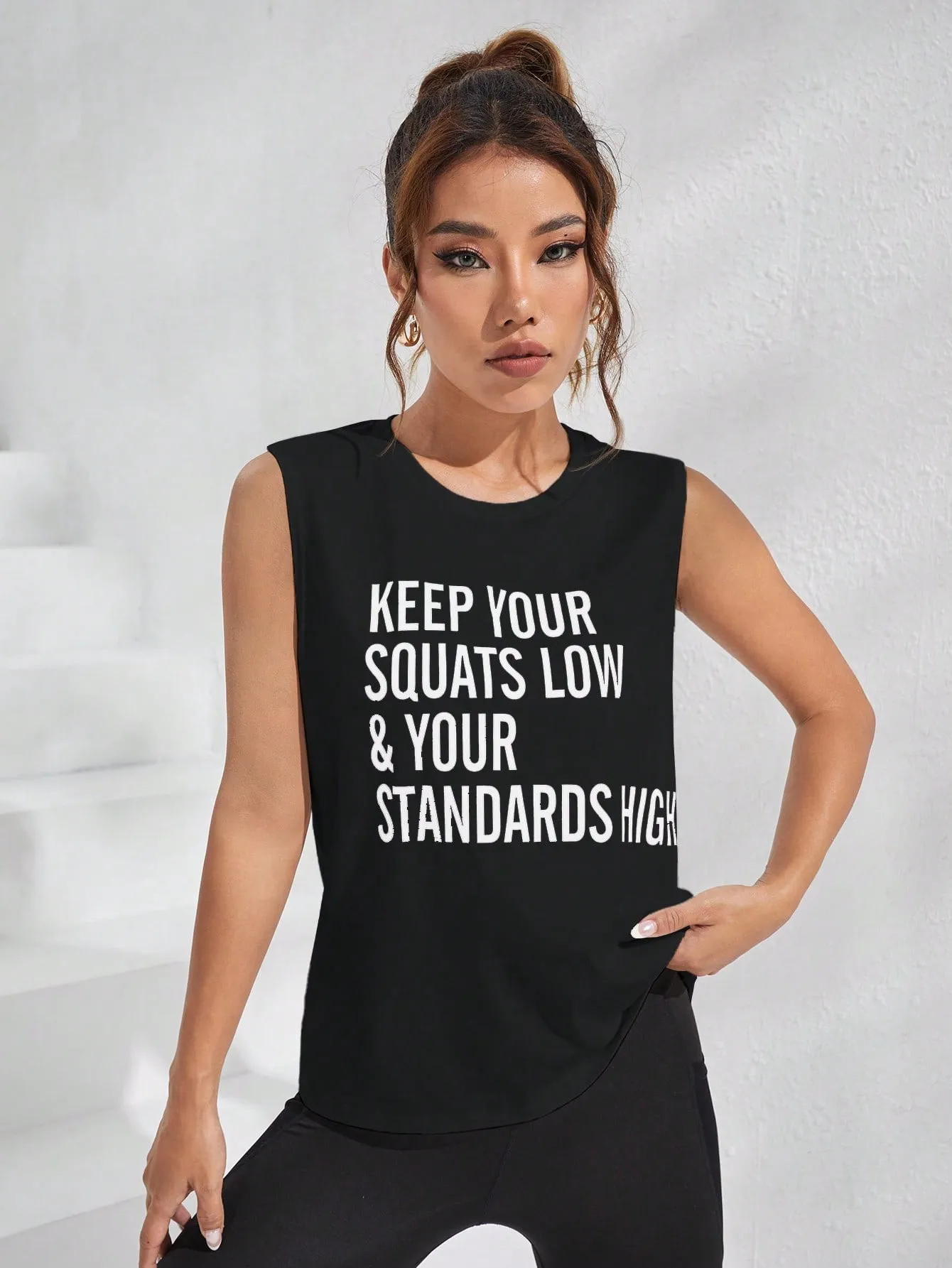Daily & Casual Slogan Graphic Sports Tank Top
