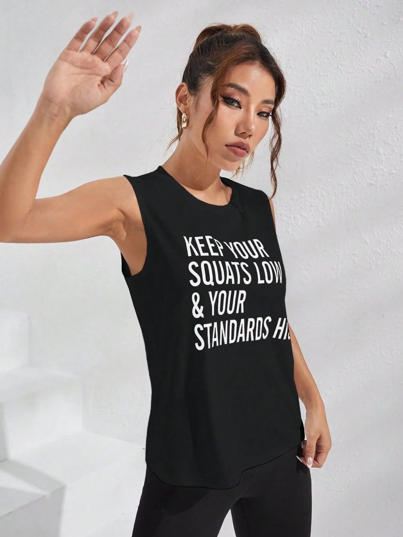 Daily & Casual Slogan Graphic Sports Tank Top