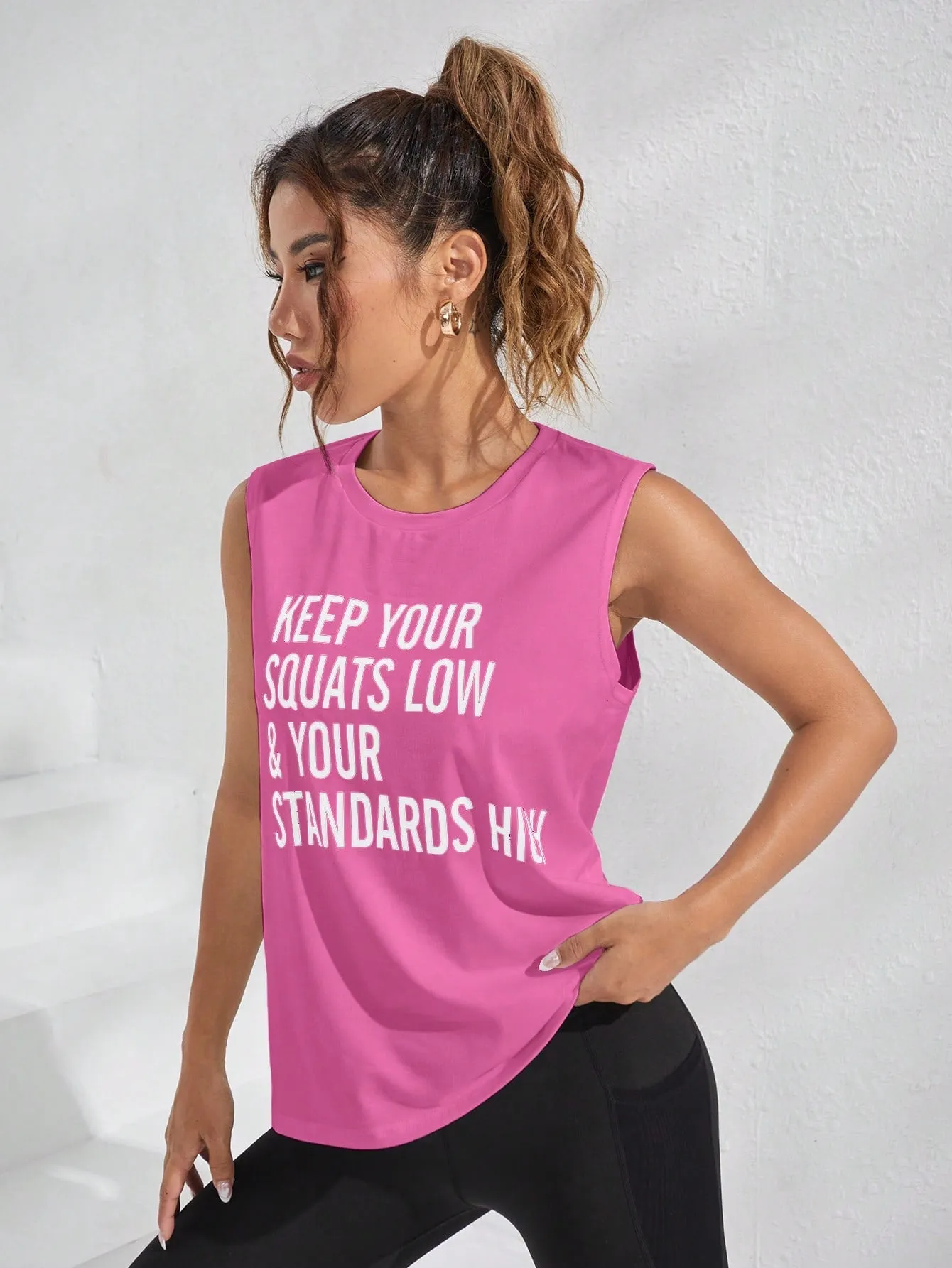 Daily & Casual Slogan Graphic Sports Tank Top