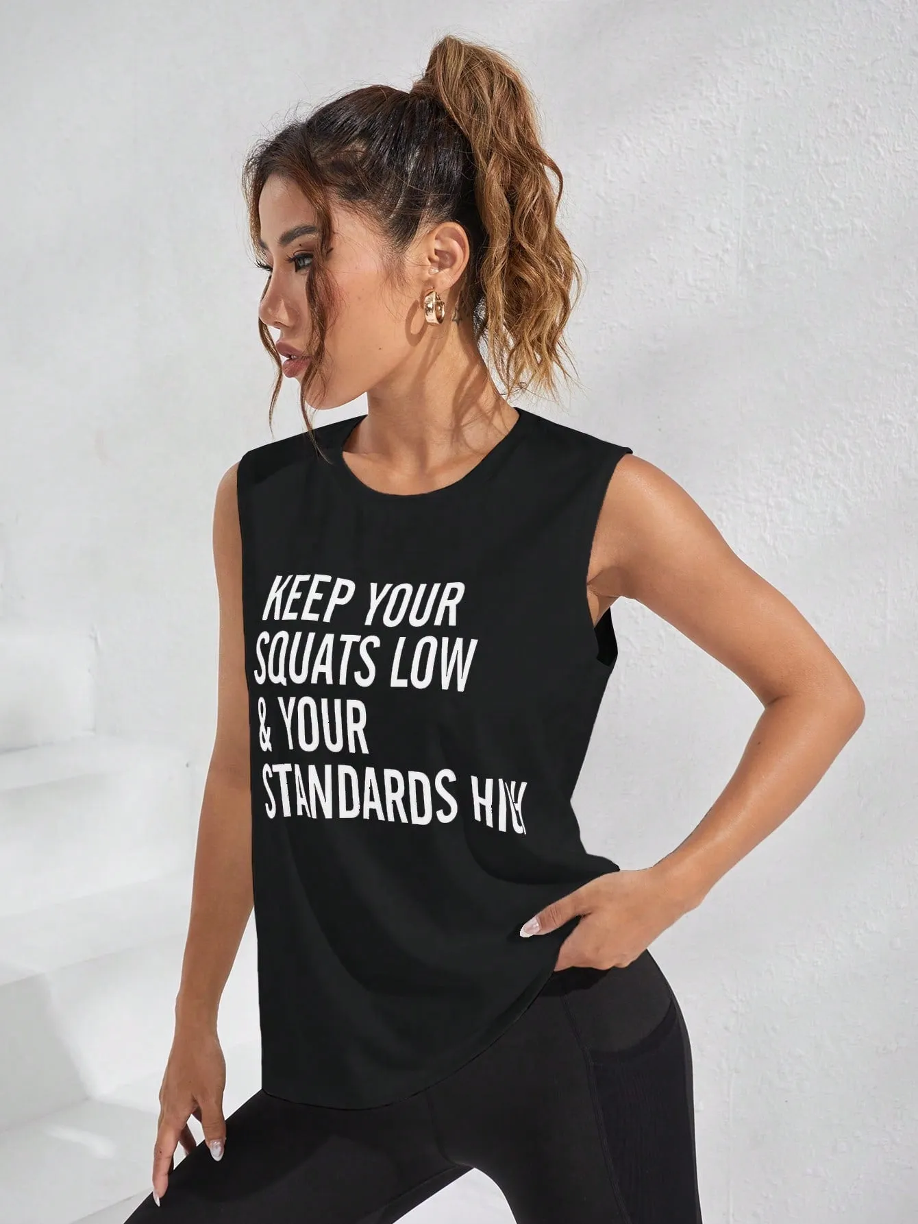 Daily & Casual Slogan Graphic Sports Tank Top