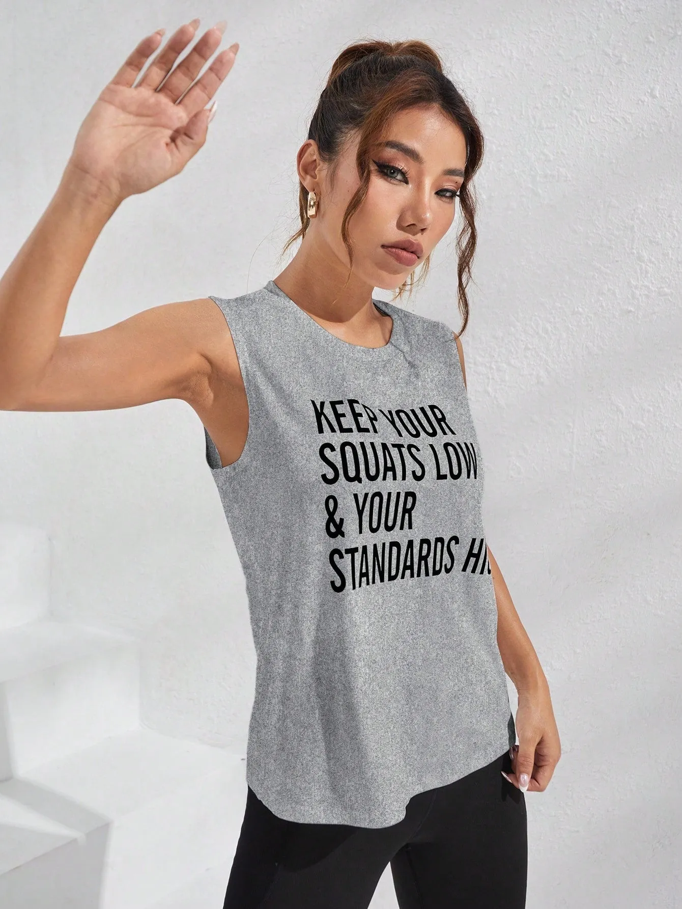 Daily & Casual Slogan Graphic Sports Tank Top