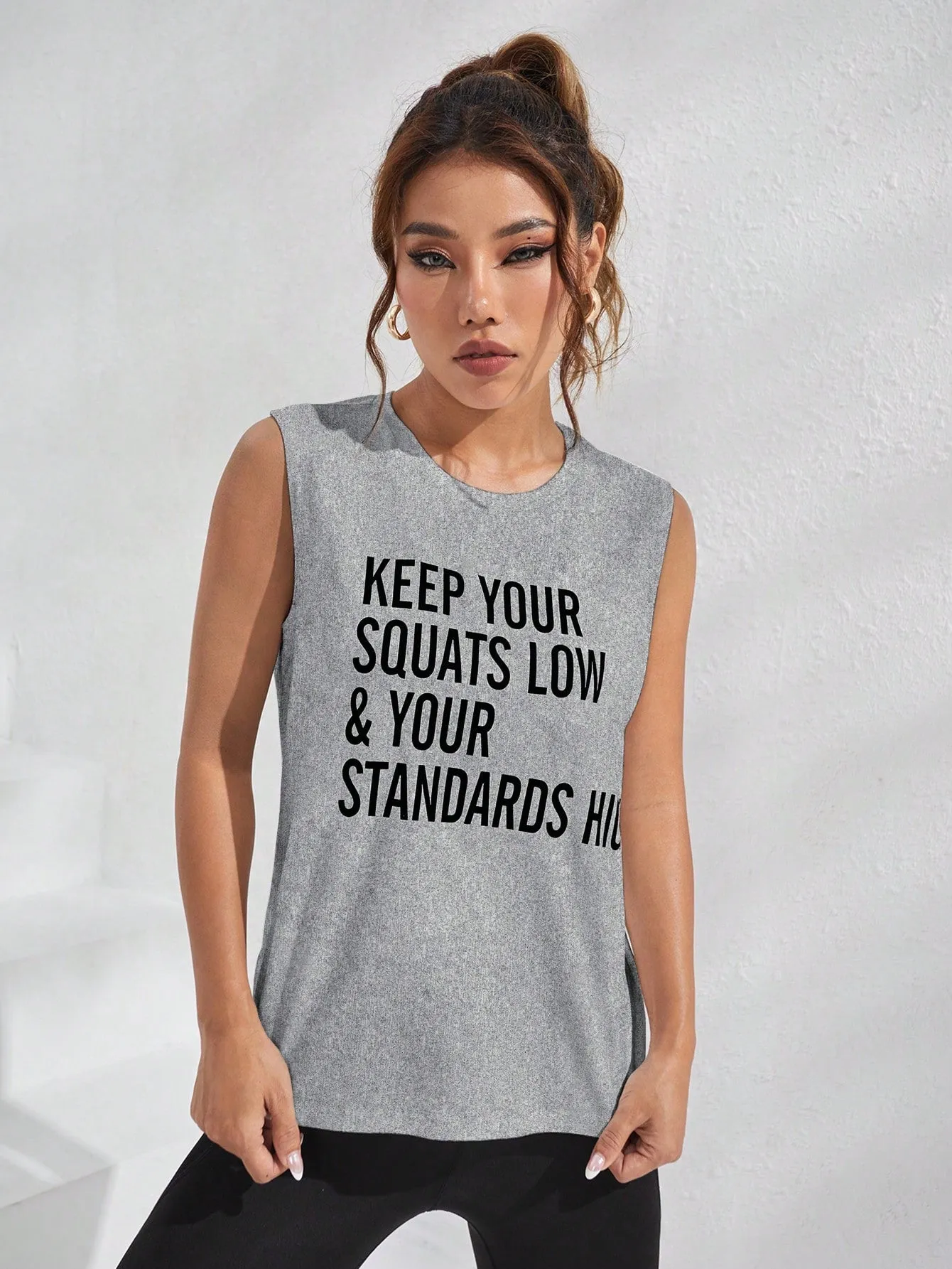 Daily & Casual Slogan Graphic Sports Tank Top