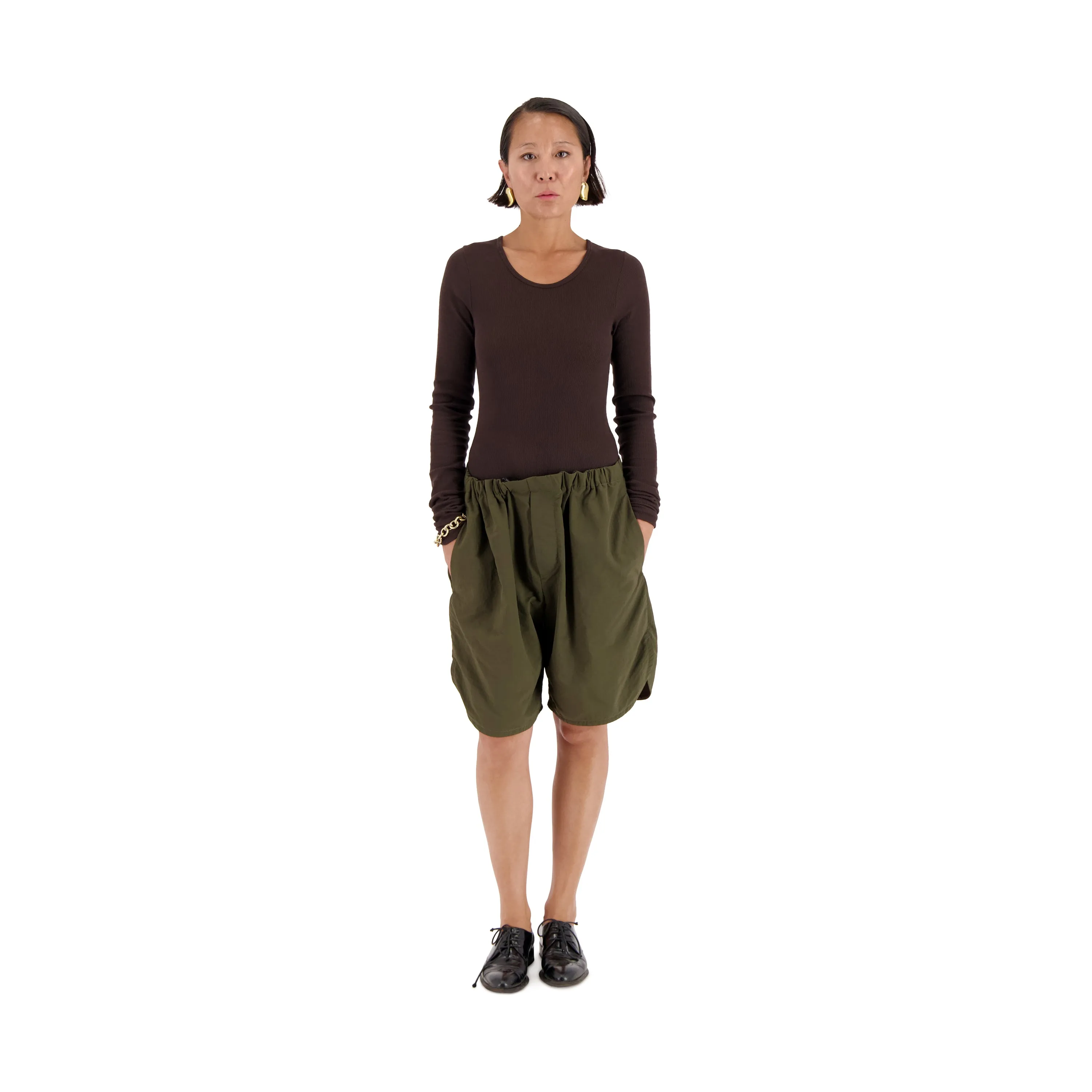 Daniel Unlined Nylon Drawstring Basketball Shorts Dark Khaki Brown