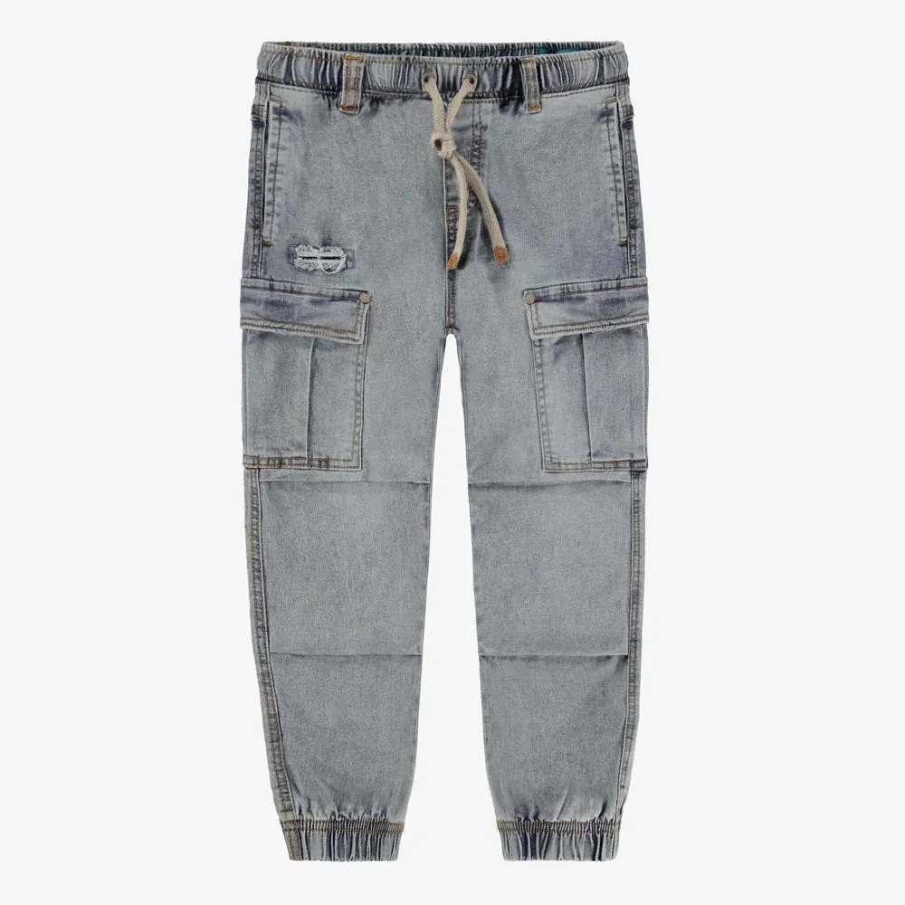 Denim Pants With Cargo Pockets