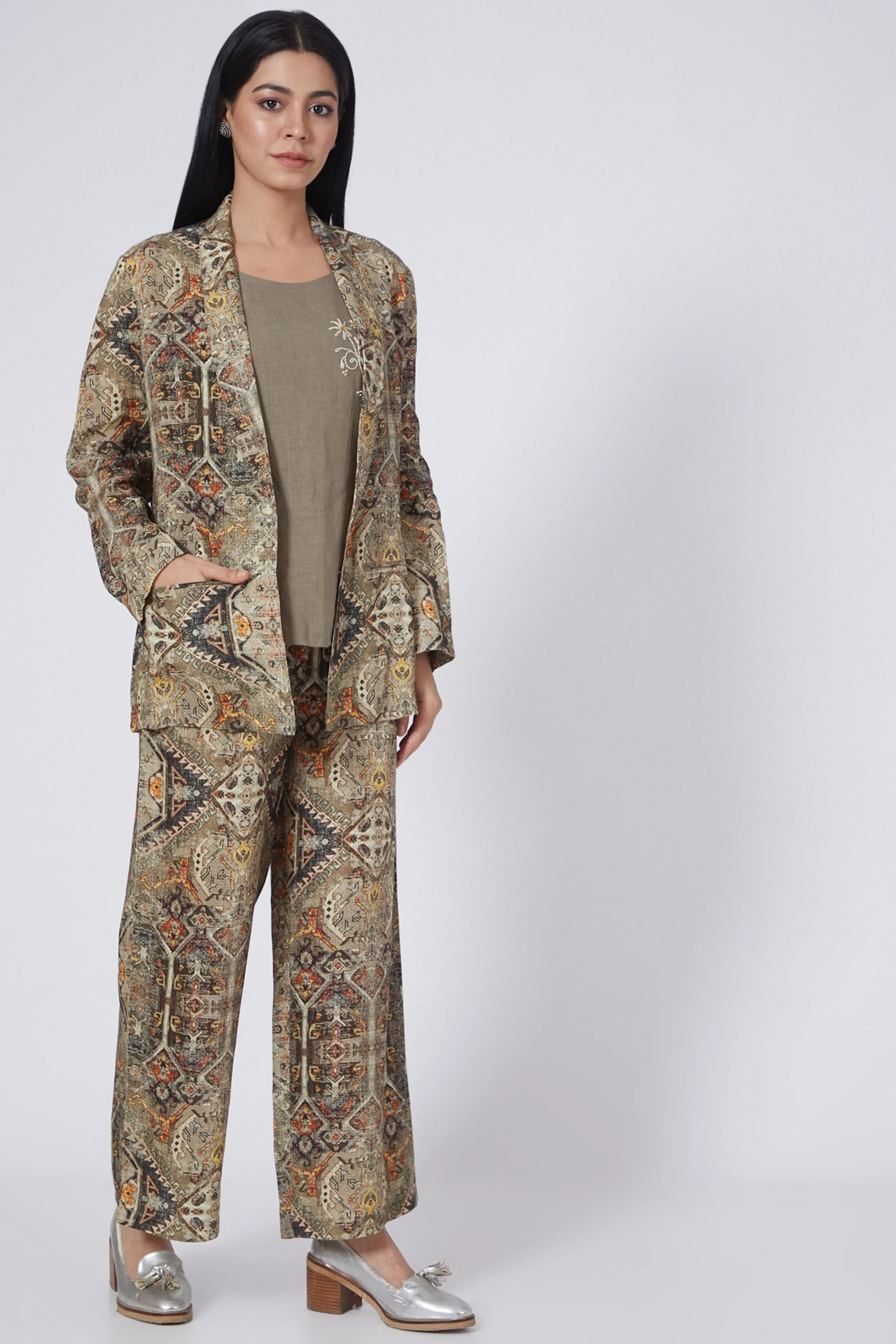 Digital Print   Lounge Blazer  Pants
