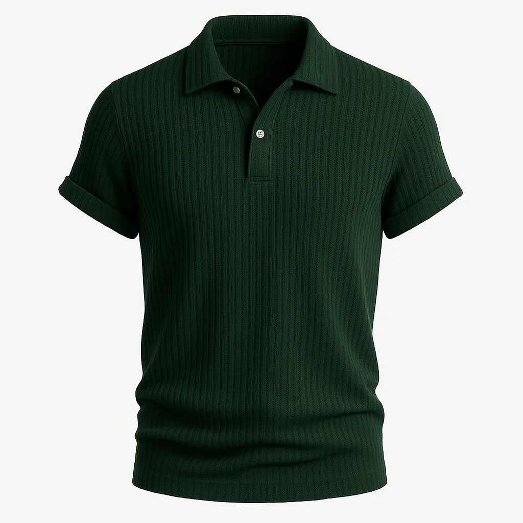 Domoir | Waffle Knit Polo Shirt