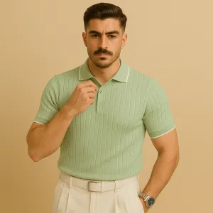 Domoir | Waffle Knit Polo Shirt