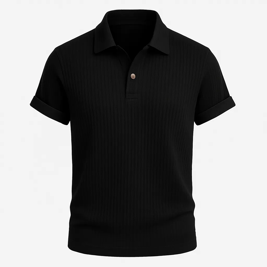 Domoir | Waffle Knit Polo Shirt