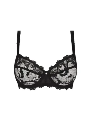 Dressing Floral D  Demi Cup Bra In Black - Lise Charmel
