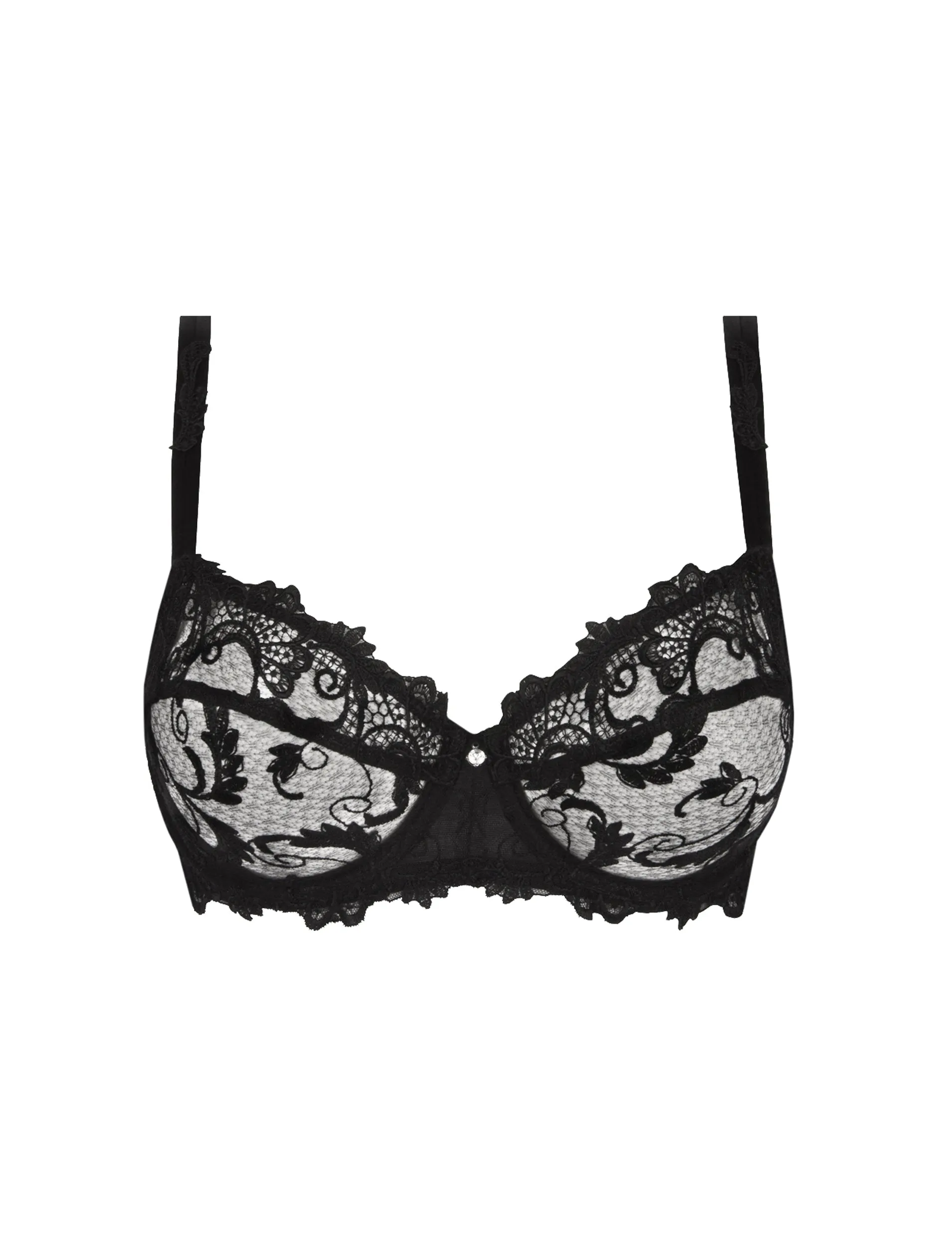 Dressing Floral D  Demi Cup Bra In Black - Lise Charmel