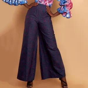 Embroidered Wide Leg Pants