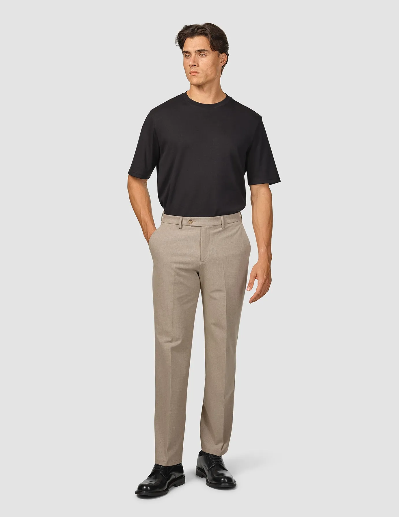 Essential Suit Pants Relaxed Fit Beige Melange