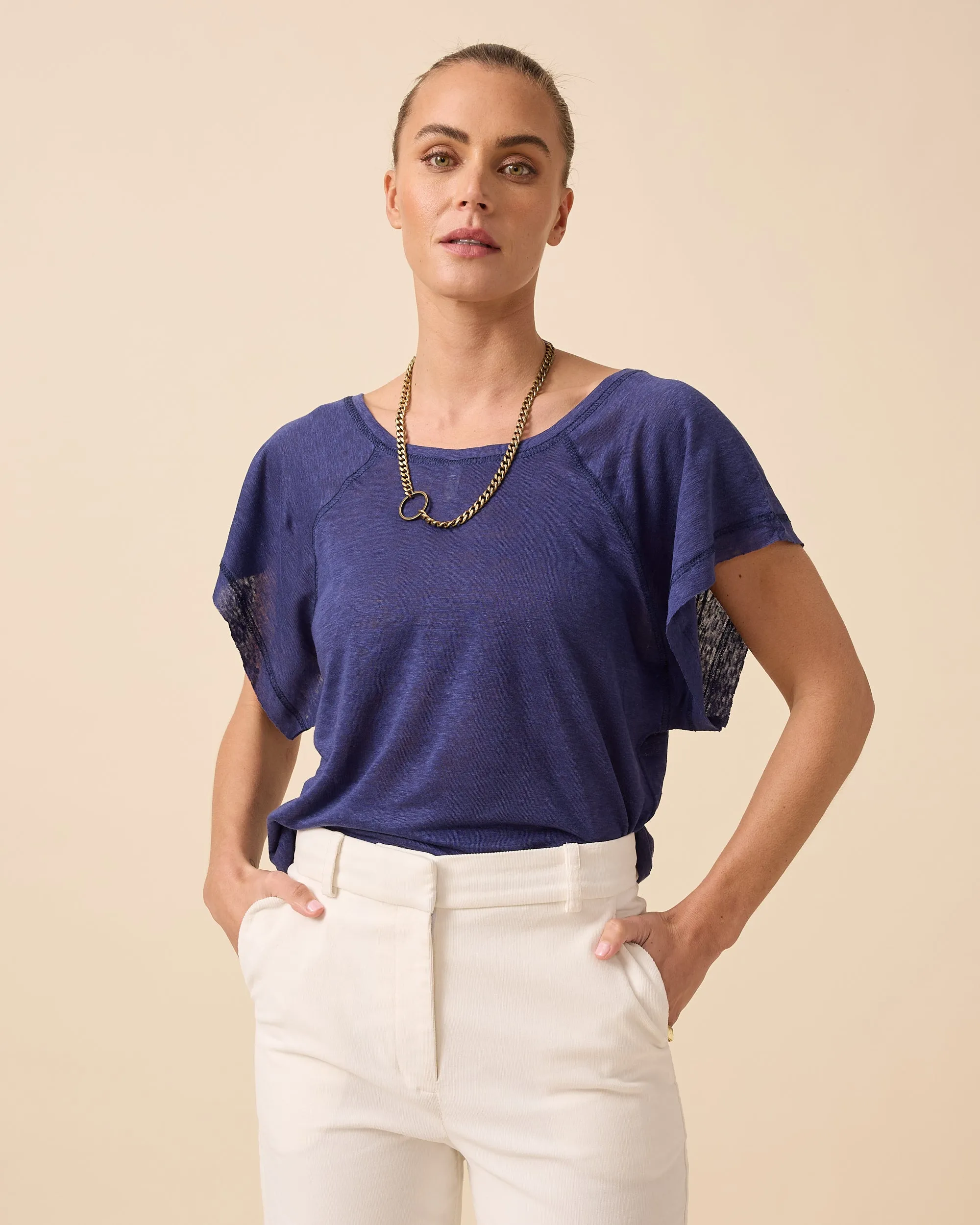 Eternal Tee Azure Blue Linen Jersey