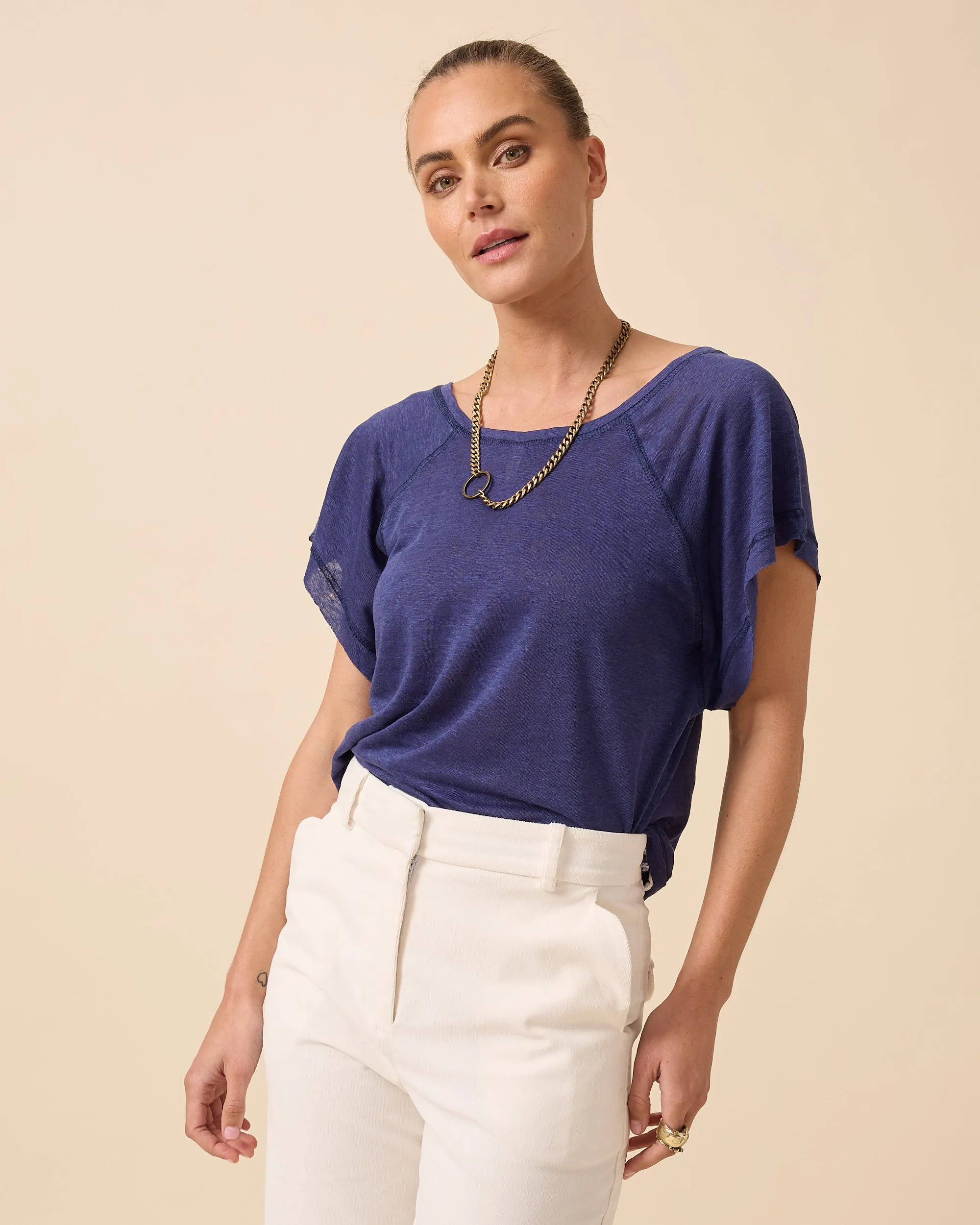 Eternal Tee Azure Blue Linen Jersey
