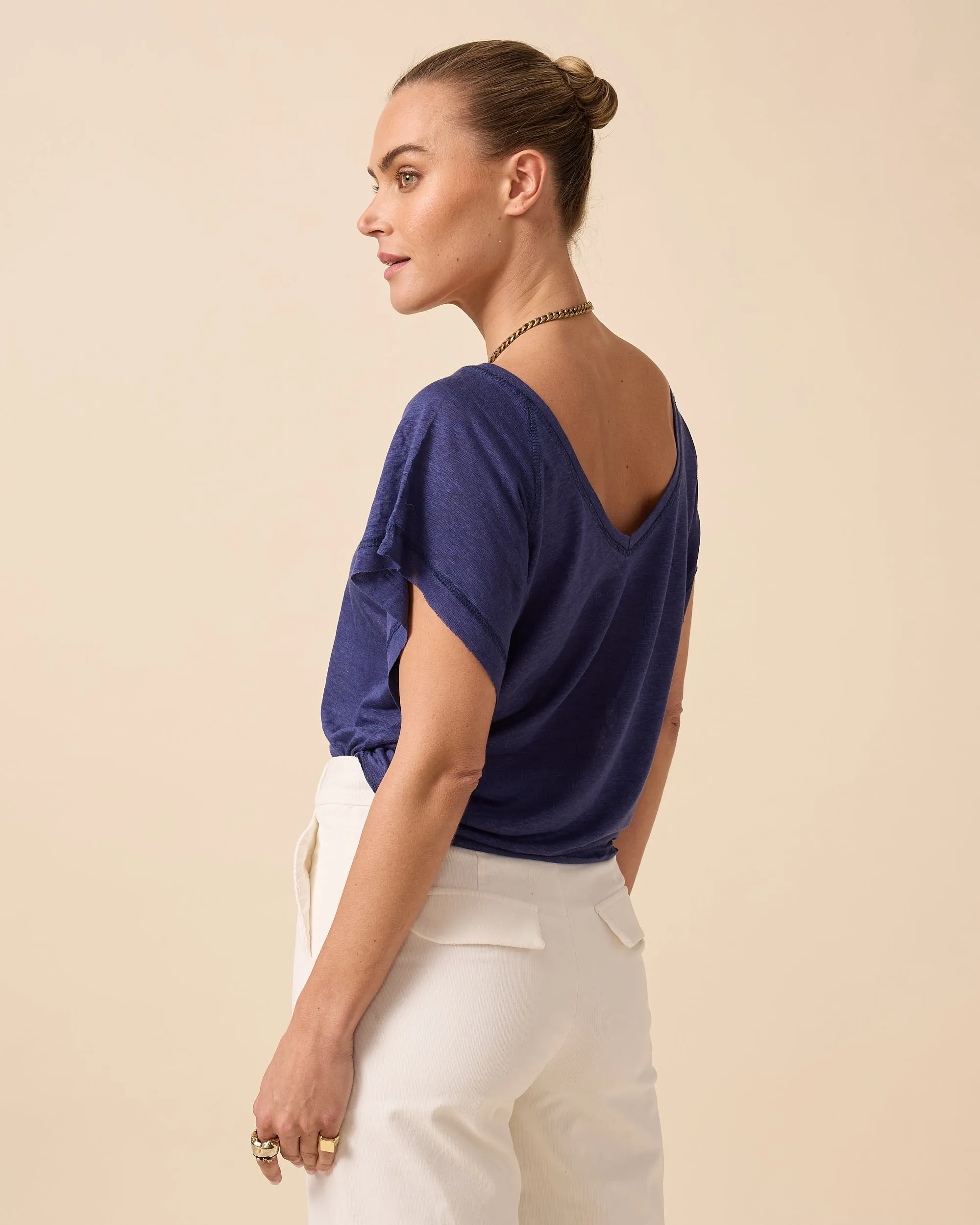 Eternal Tee Azure Blue Linen Jersey