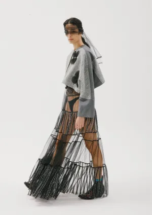 Ethereal Noir Layered Tulle Skirt