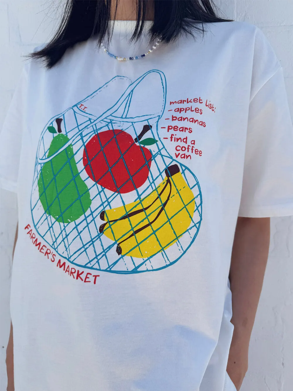 Farmer's Market Relaxed Tee - White