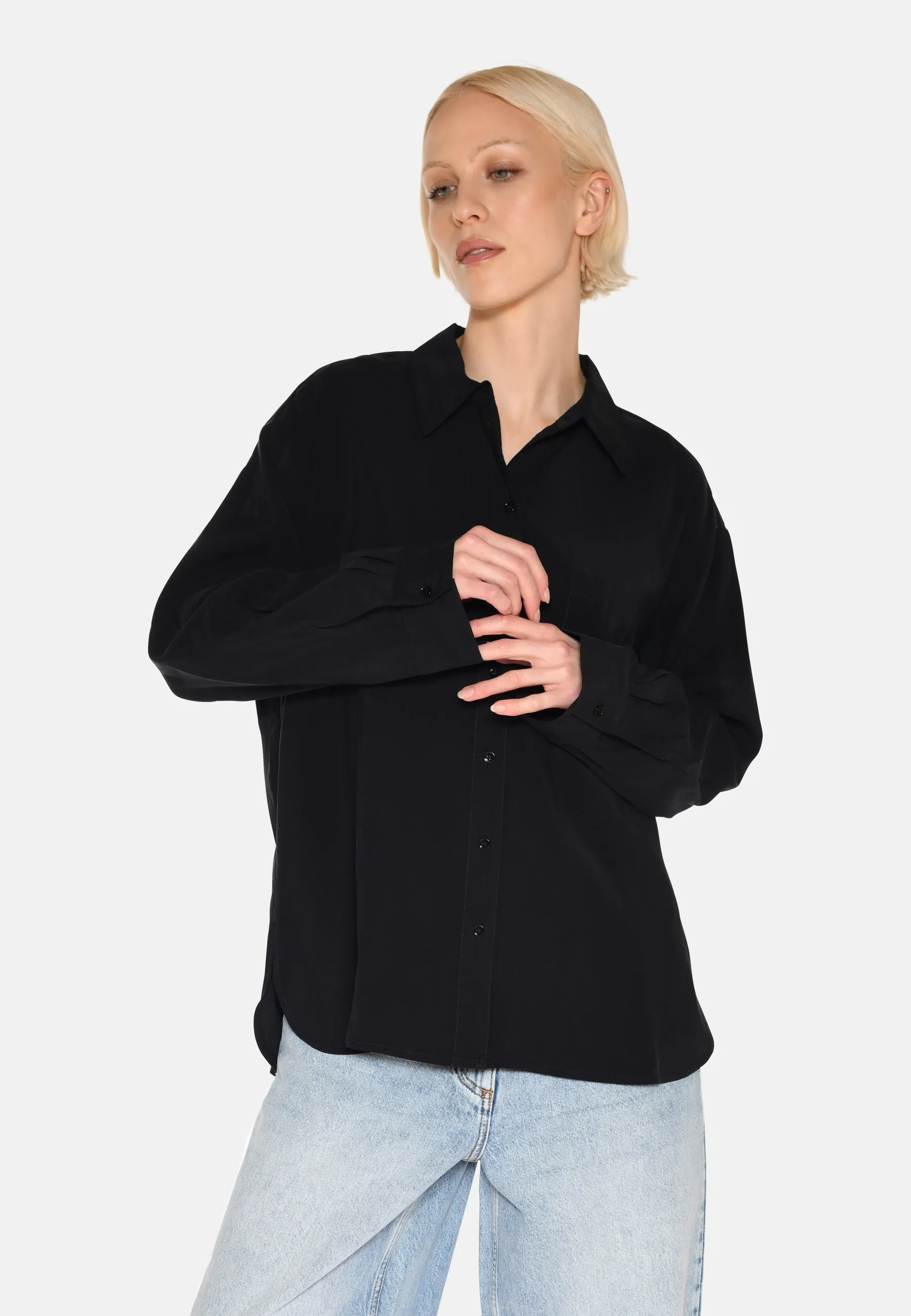 Fern long sleeved shirt 3859 - Black