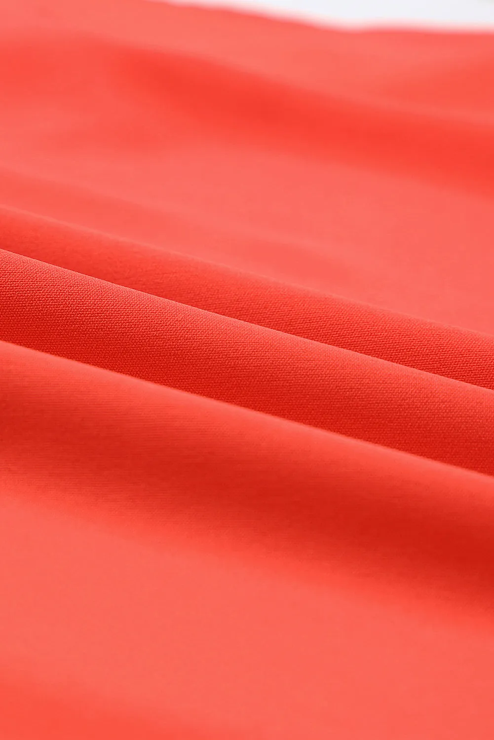 Fiery Red Flare Sleeve V Neck Loose Blouse